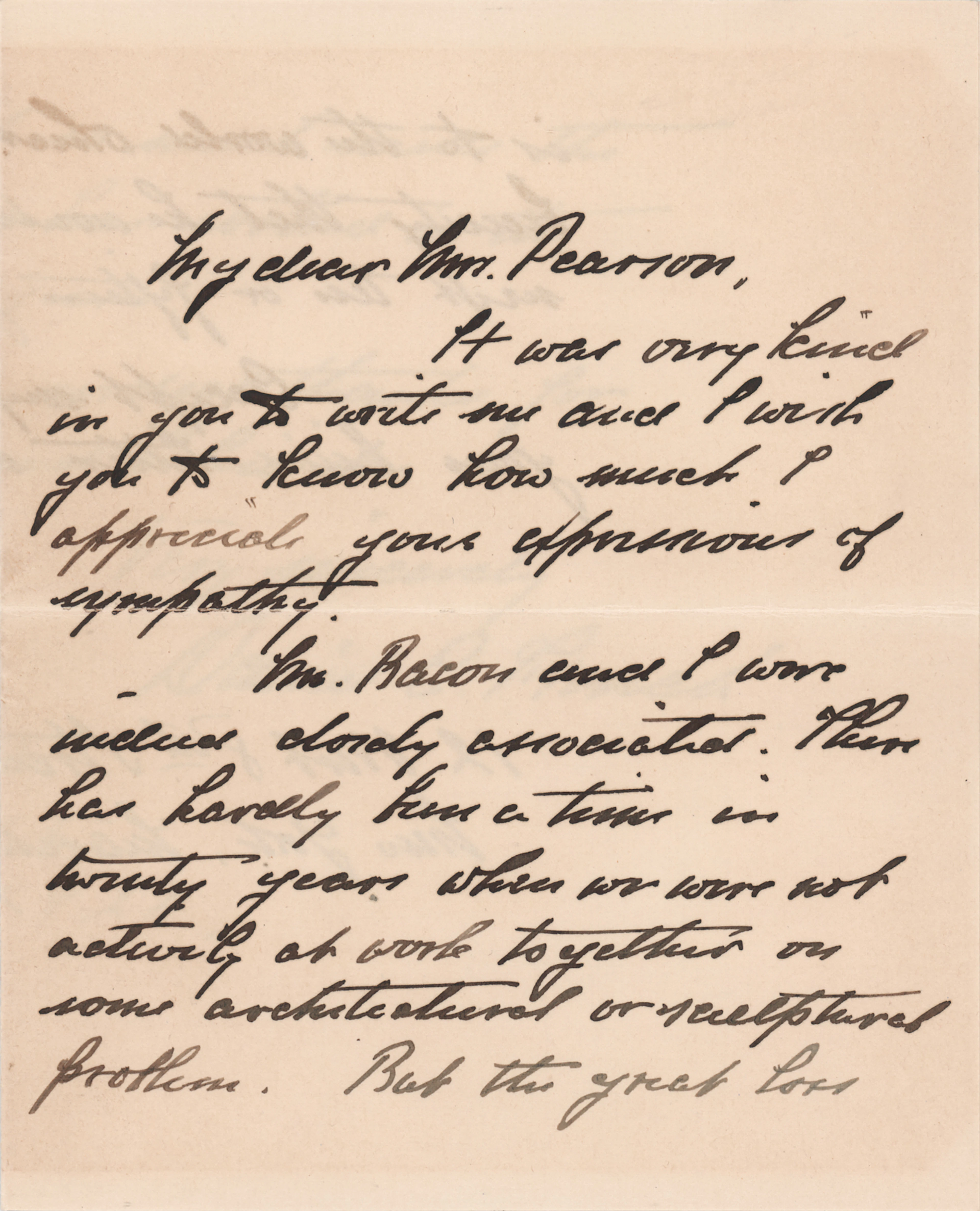 Daniel Chester French Autograph Letter Signed on Henry Bacon's Death