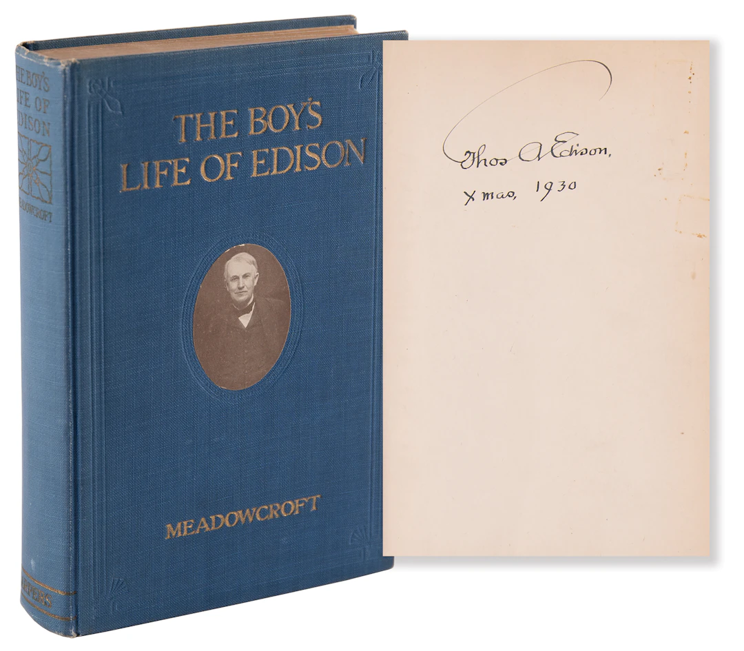 Thomas Edison Signed Book - The Boy's Life of Edison