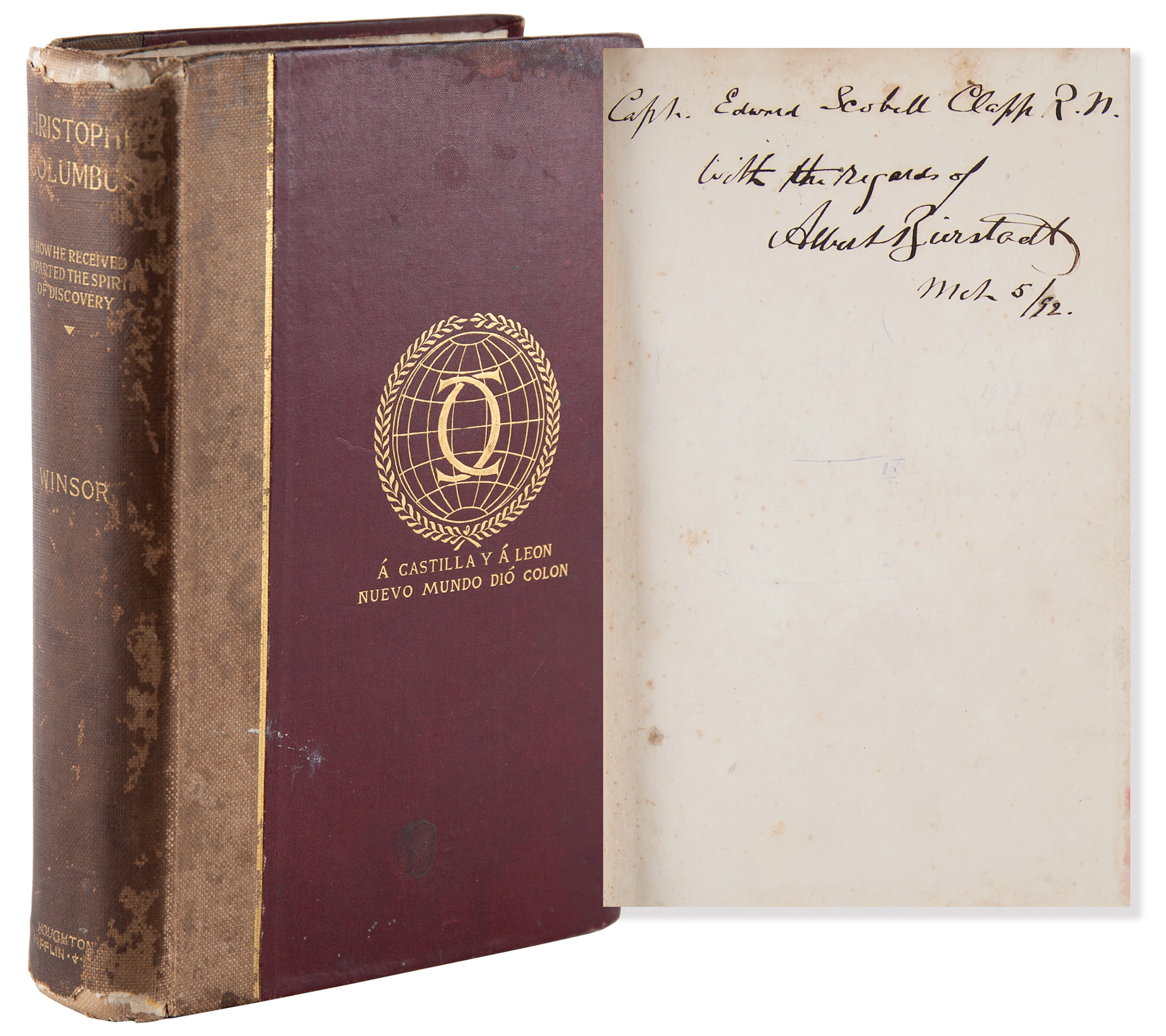 Albert Bierstadt Signed Book - Christopher Columbus