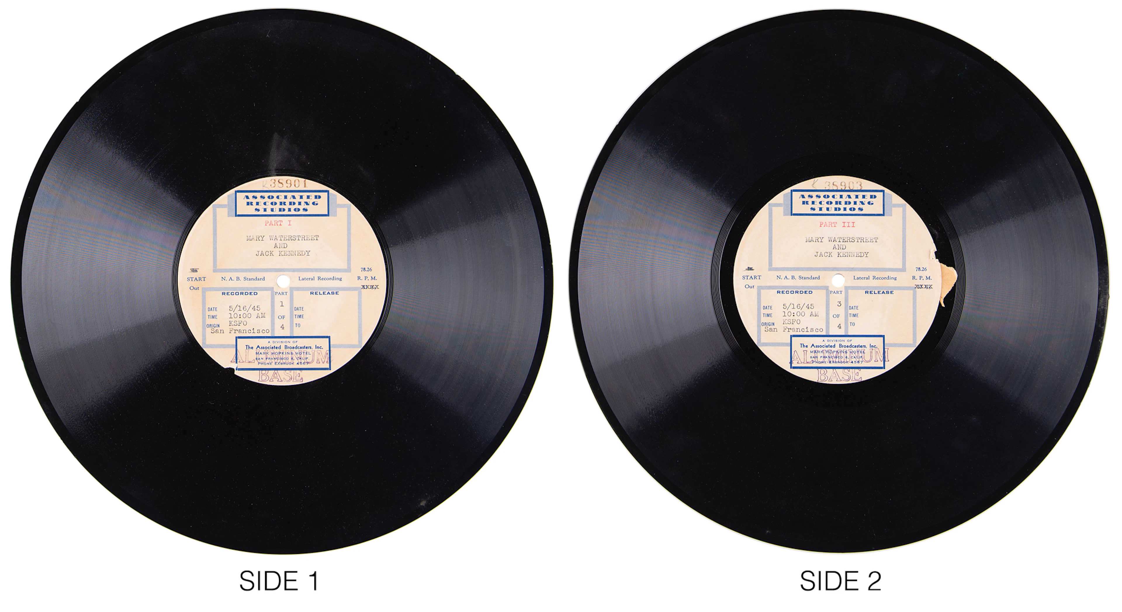 John F. Kennedy: Early 1945 Radio Interview Acetates (2)