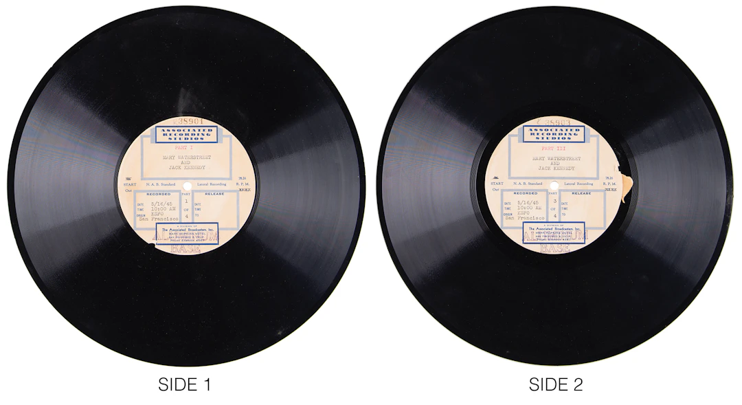 John F. Kennedy: Early 1945 Radio Interview Acetates (2)