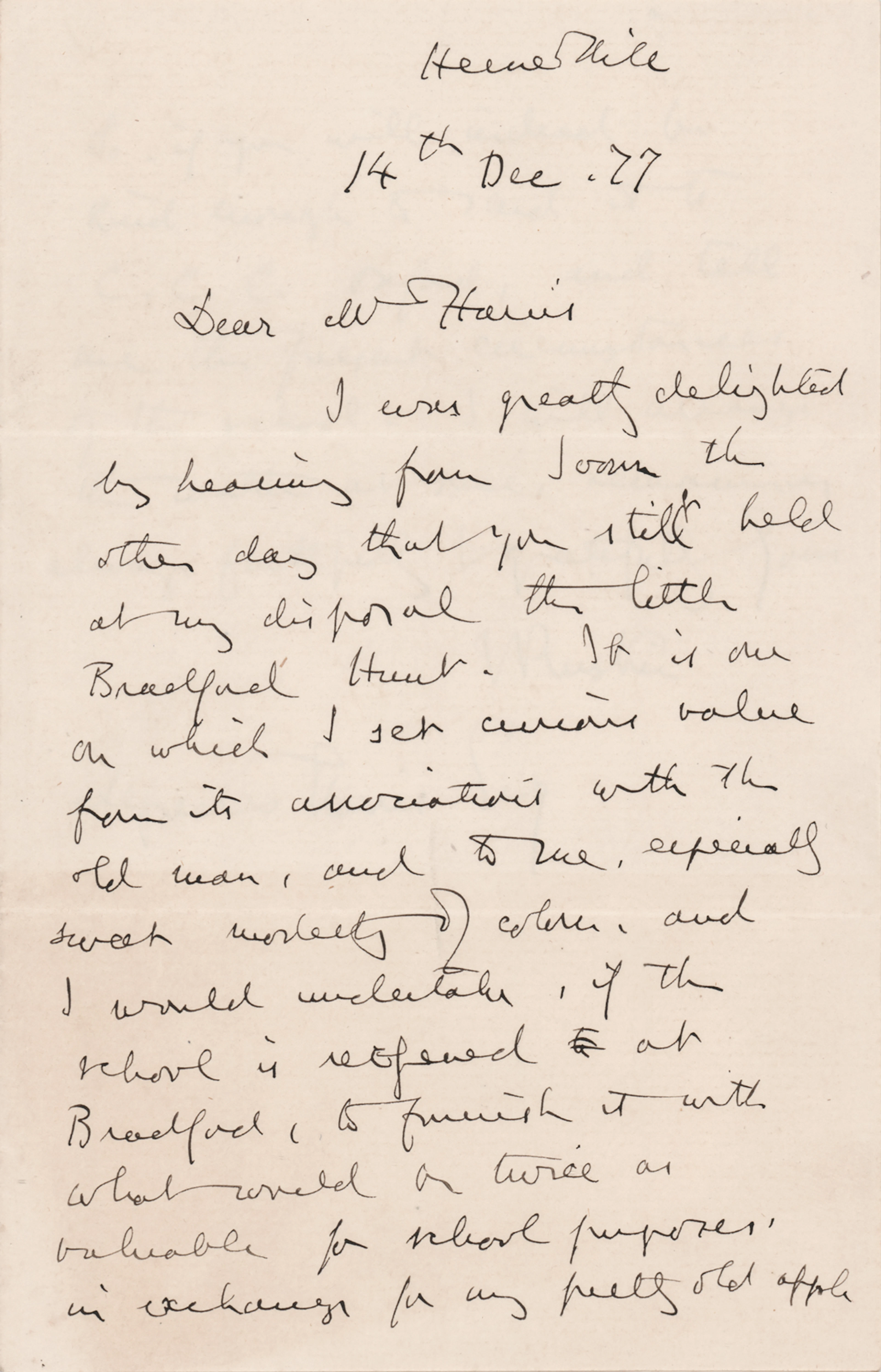 John Ruskin Autograph Letter Signed on a Painting with "especially