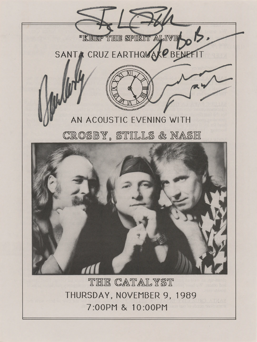 Crosby, Stills, and Nash Signed Program