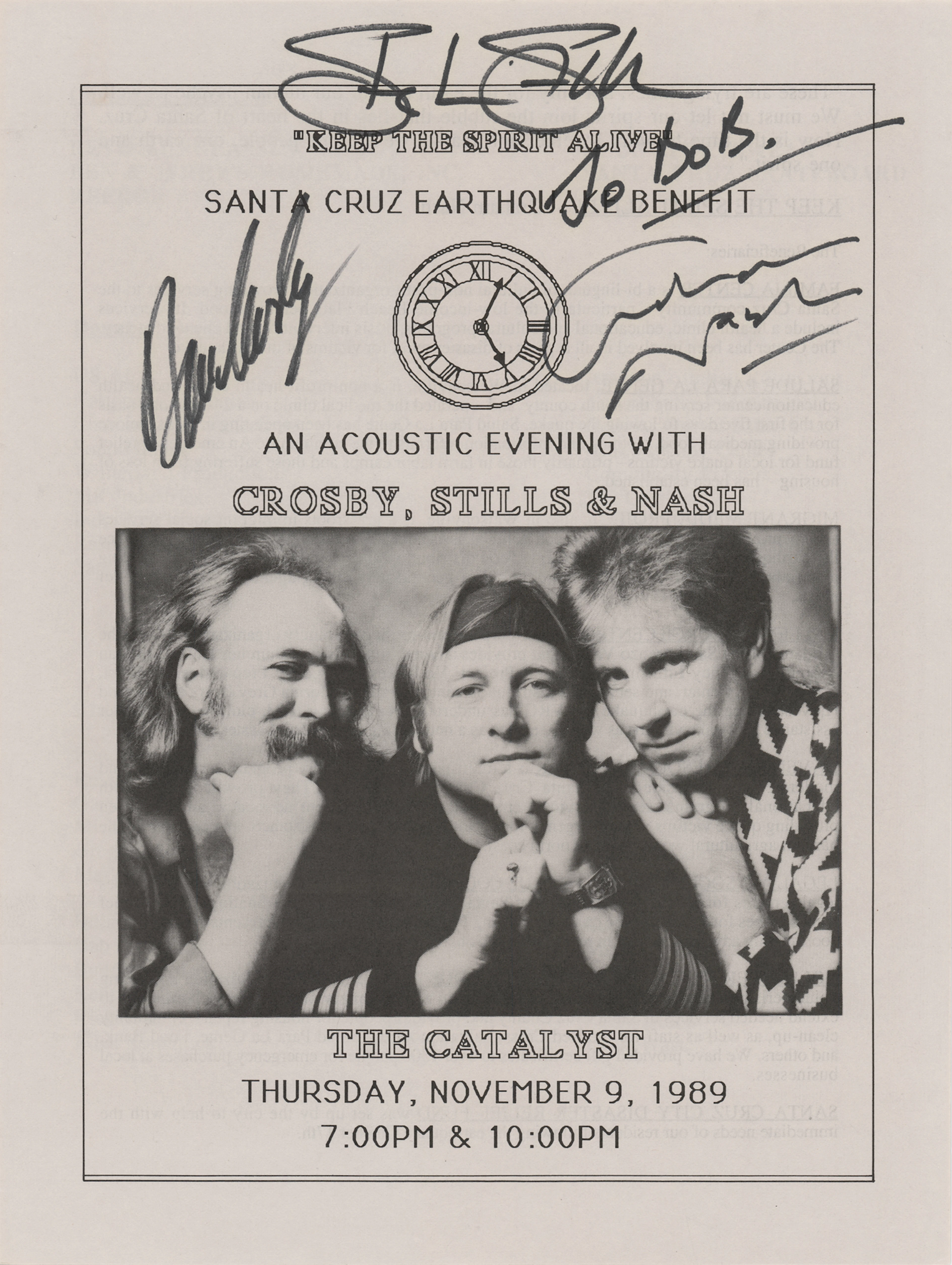 Crosby, Stills, and Nash Signed Program