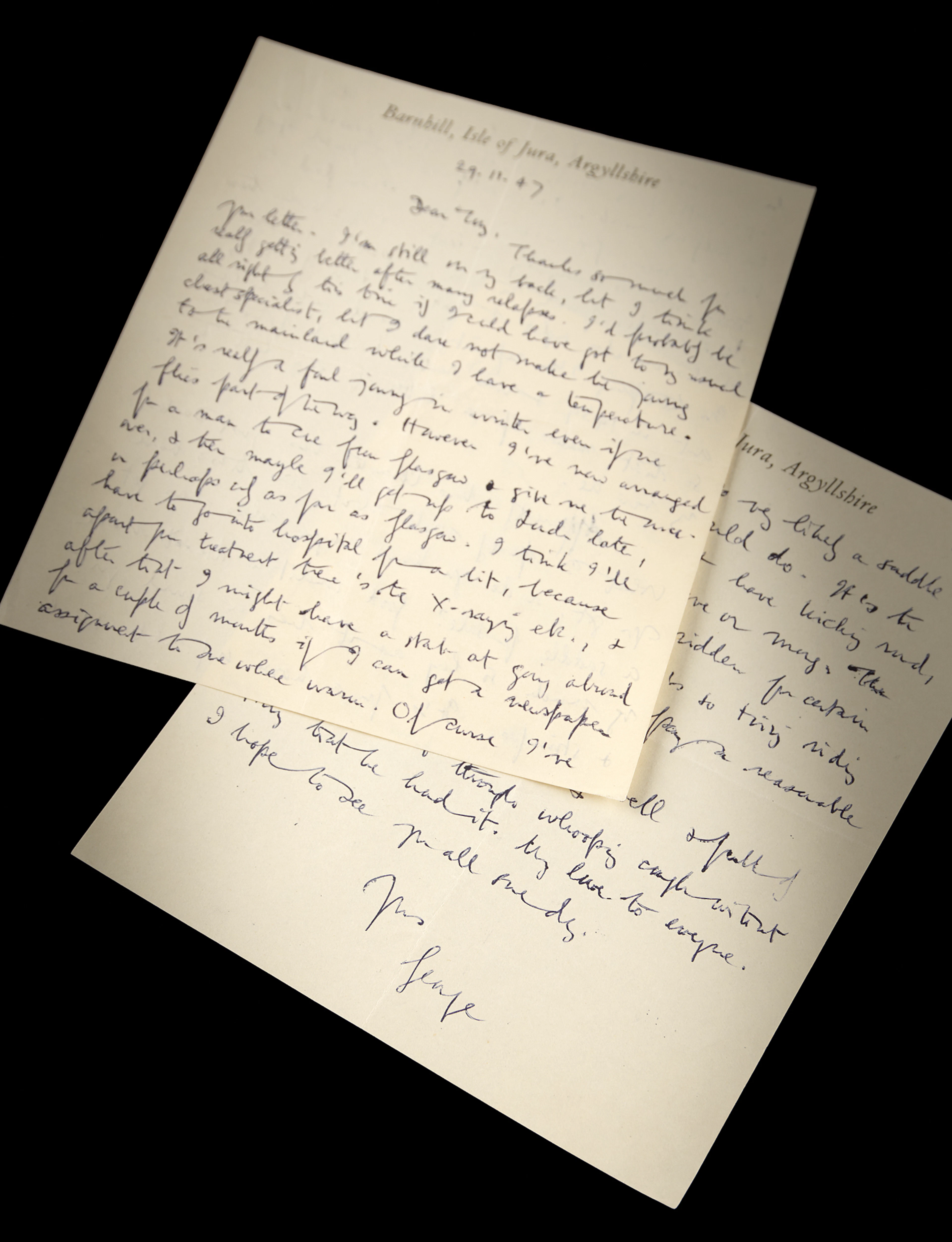 George Orwell Autograph Letter Signed on the Progress of Nineteen Eighty-Four