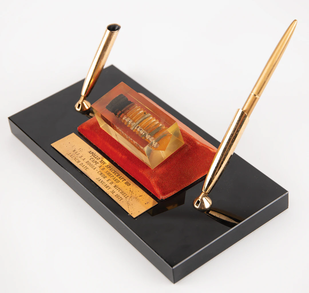 Apollo 14 Flown Heatshield Desk Set - From the Personal Collection