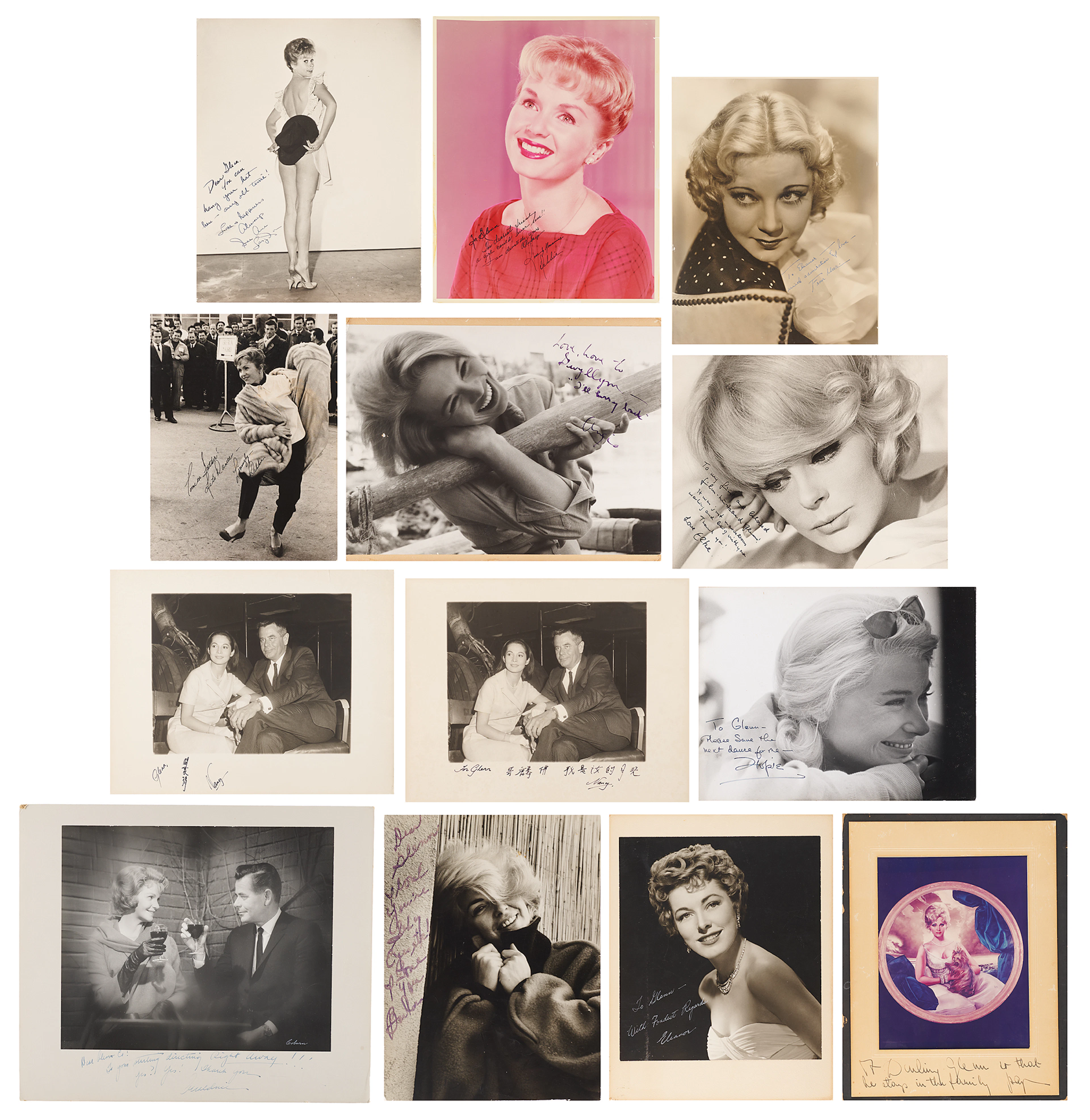 Actresses (13) Oversized Signed Photographs to Glenn Ford and Eleanor Powell