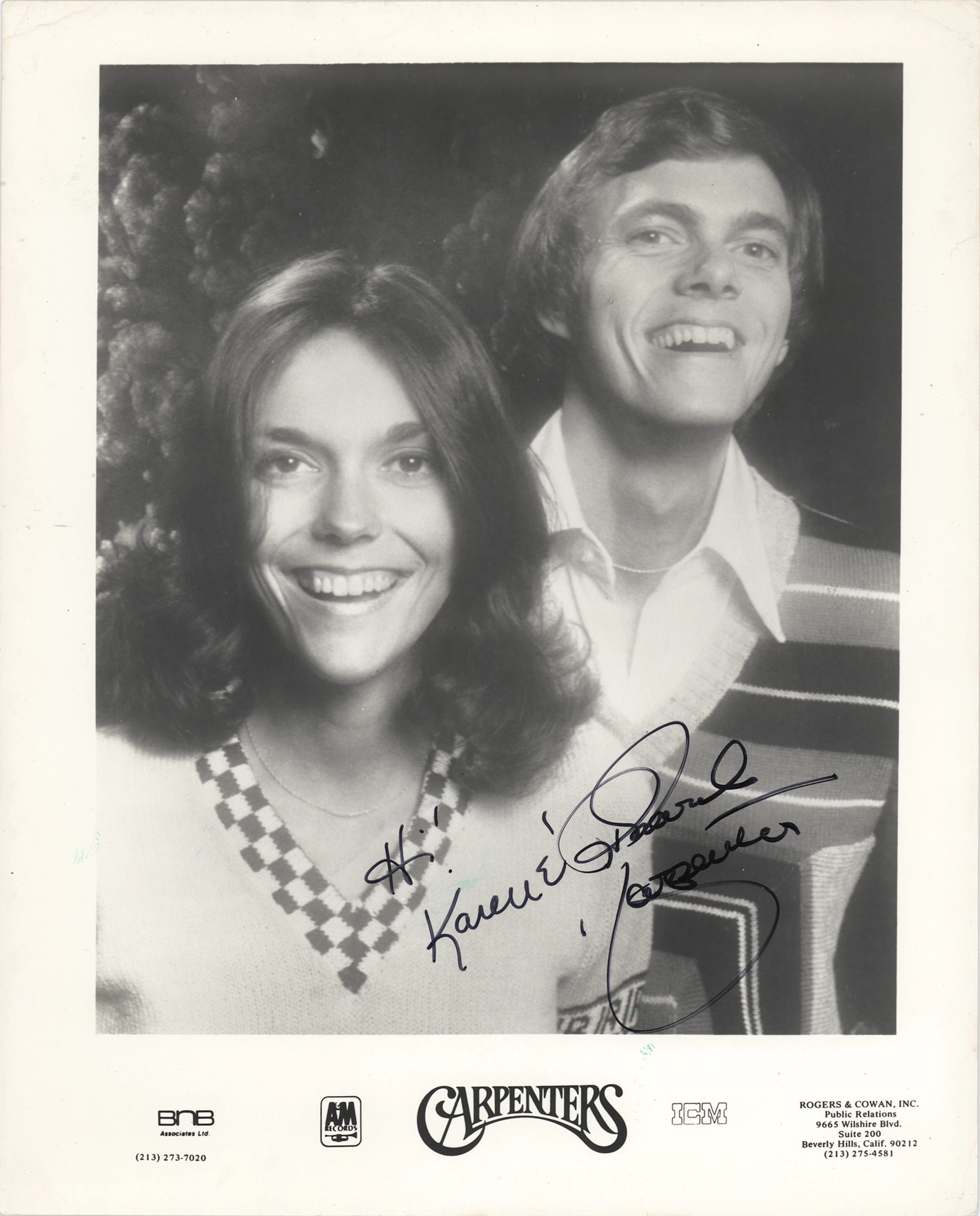 The Carpenters Signed Photograph