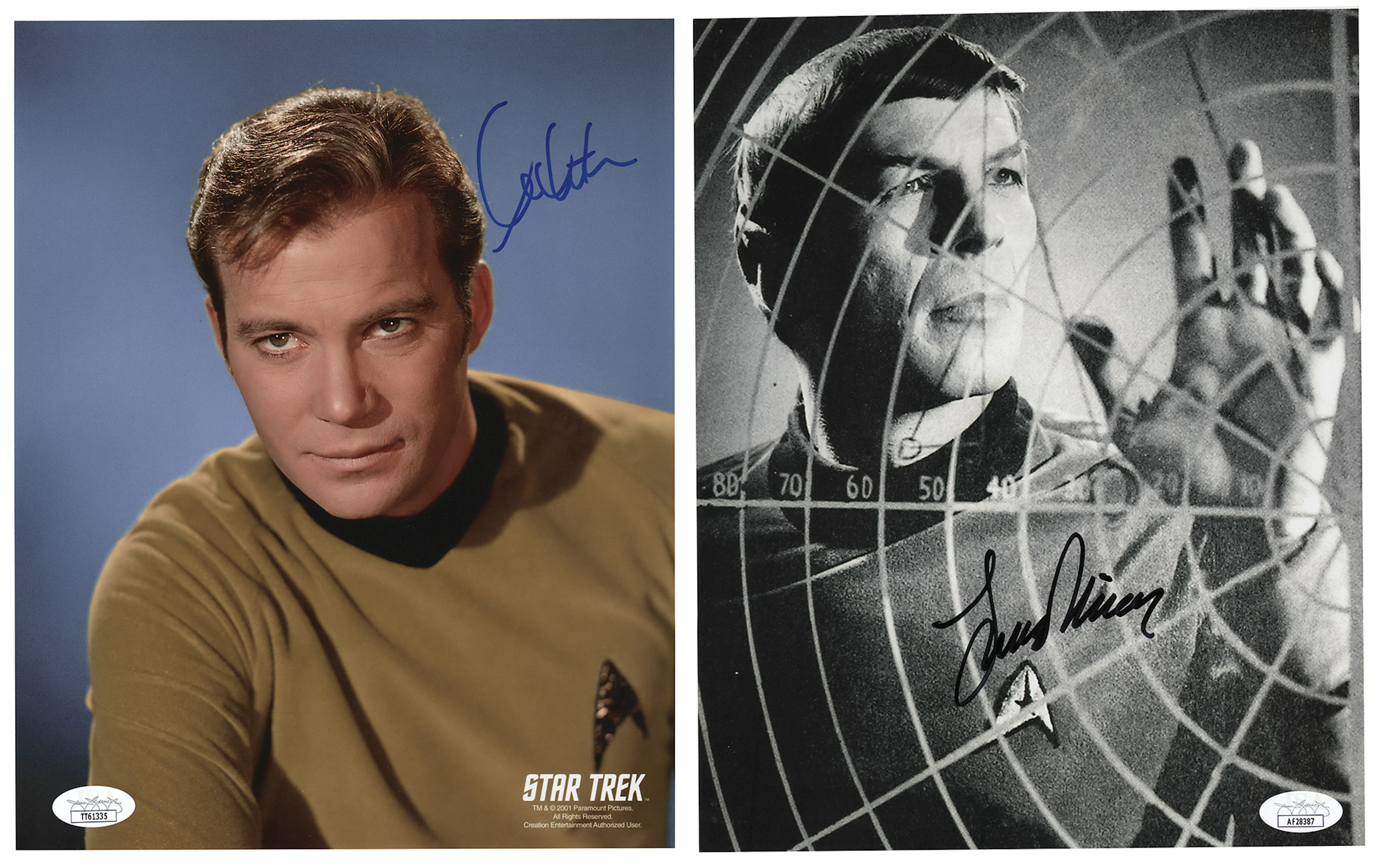 Star Trek: William Shatner and Leonard Nimoy (2) Signed Photographs