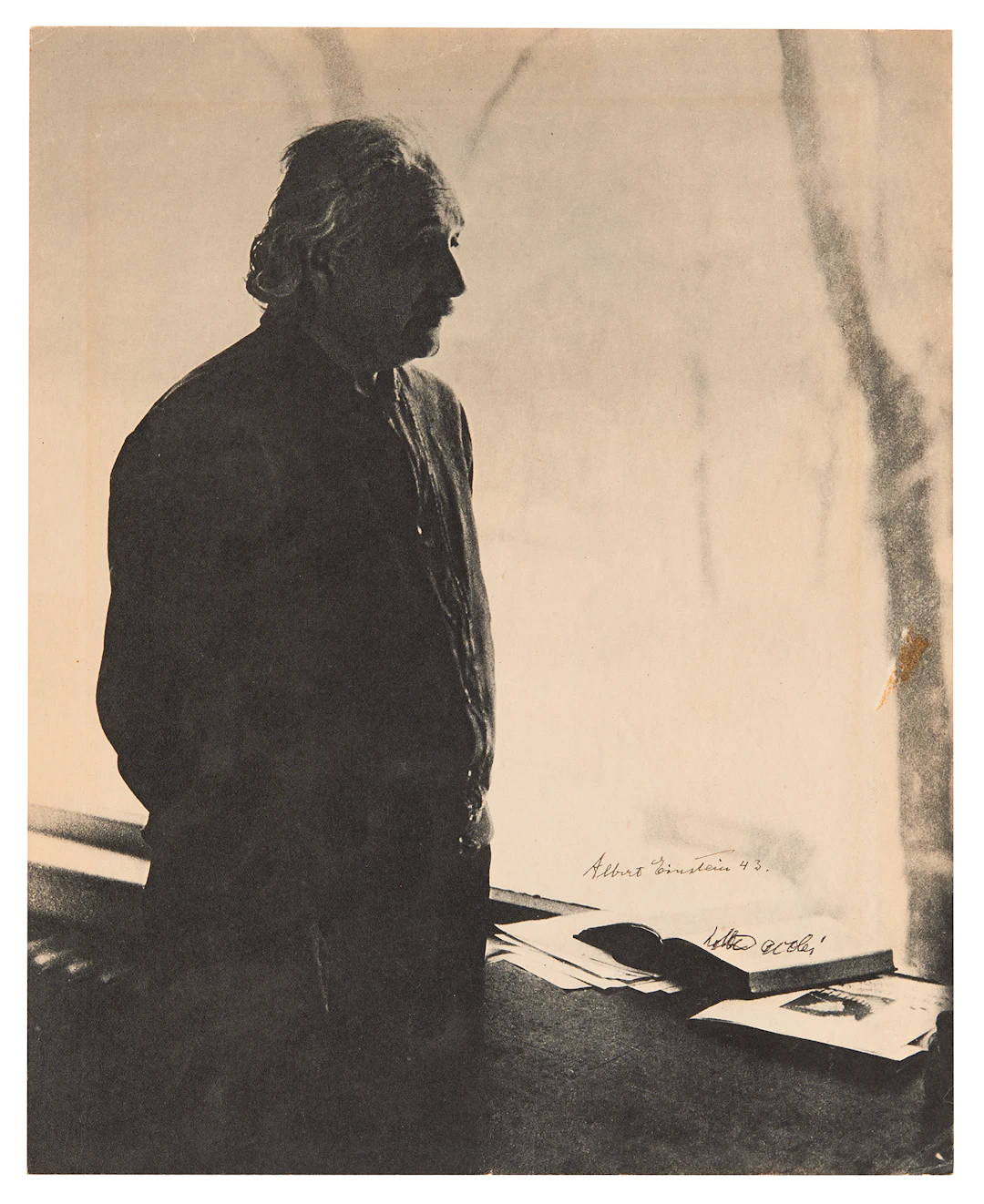 Albert Einstein Signed Photograph by Lotte Jacobi (1938/1943)