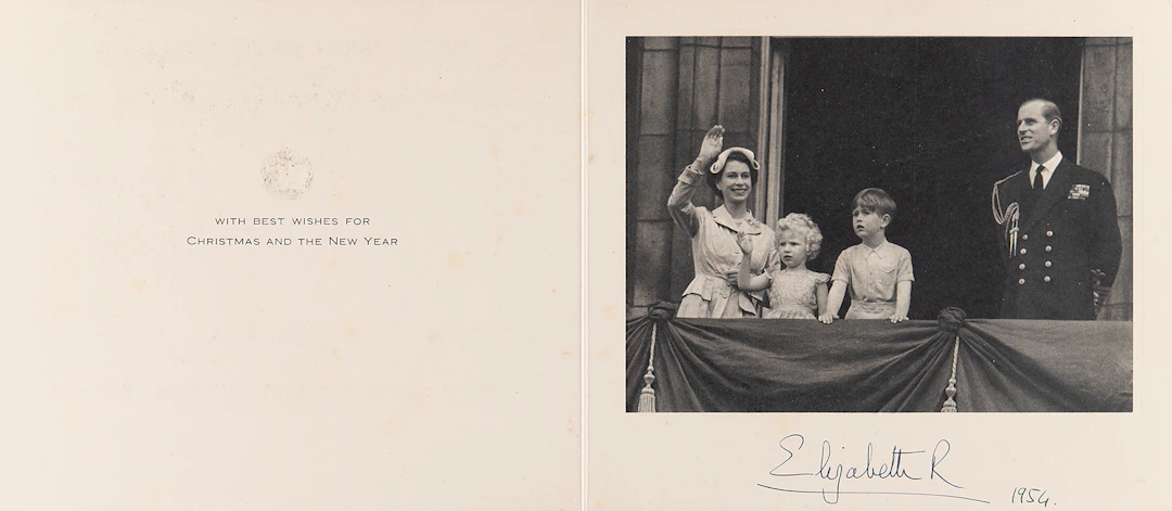 Queen Elizabeth II Signed Christmas Card (1954)