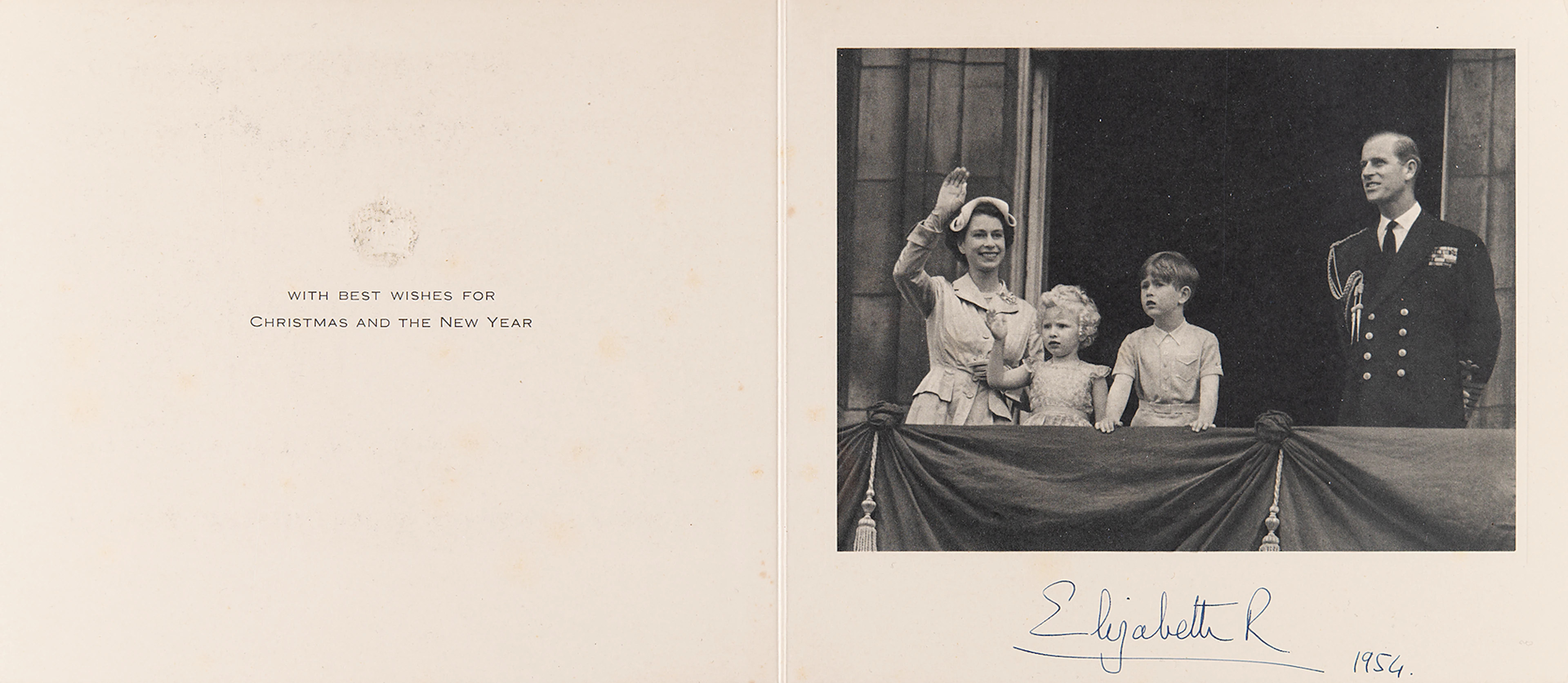 Queen Elizabeth II Signed Christmas Card (1954)