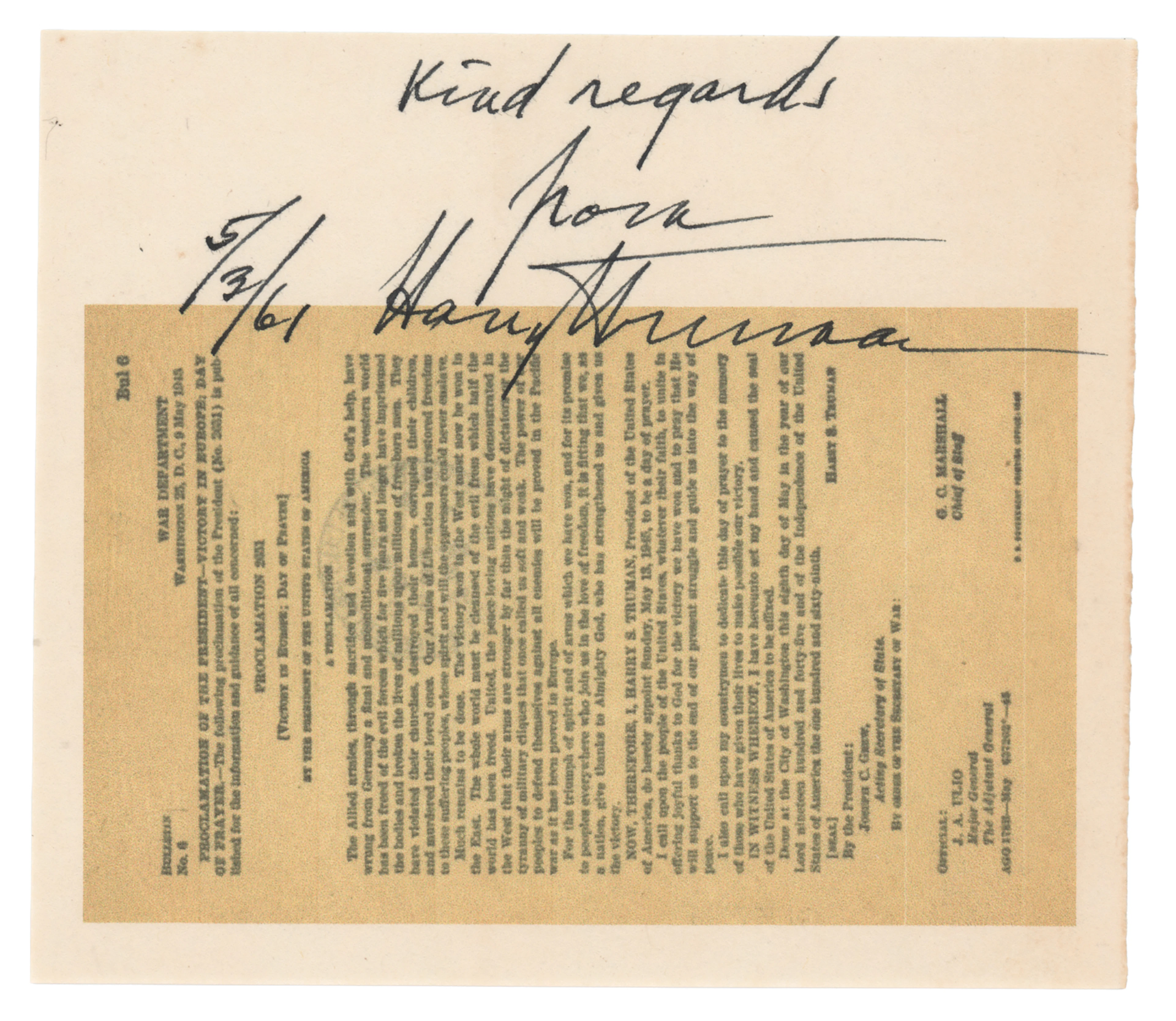 Harry S. Truman Signature