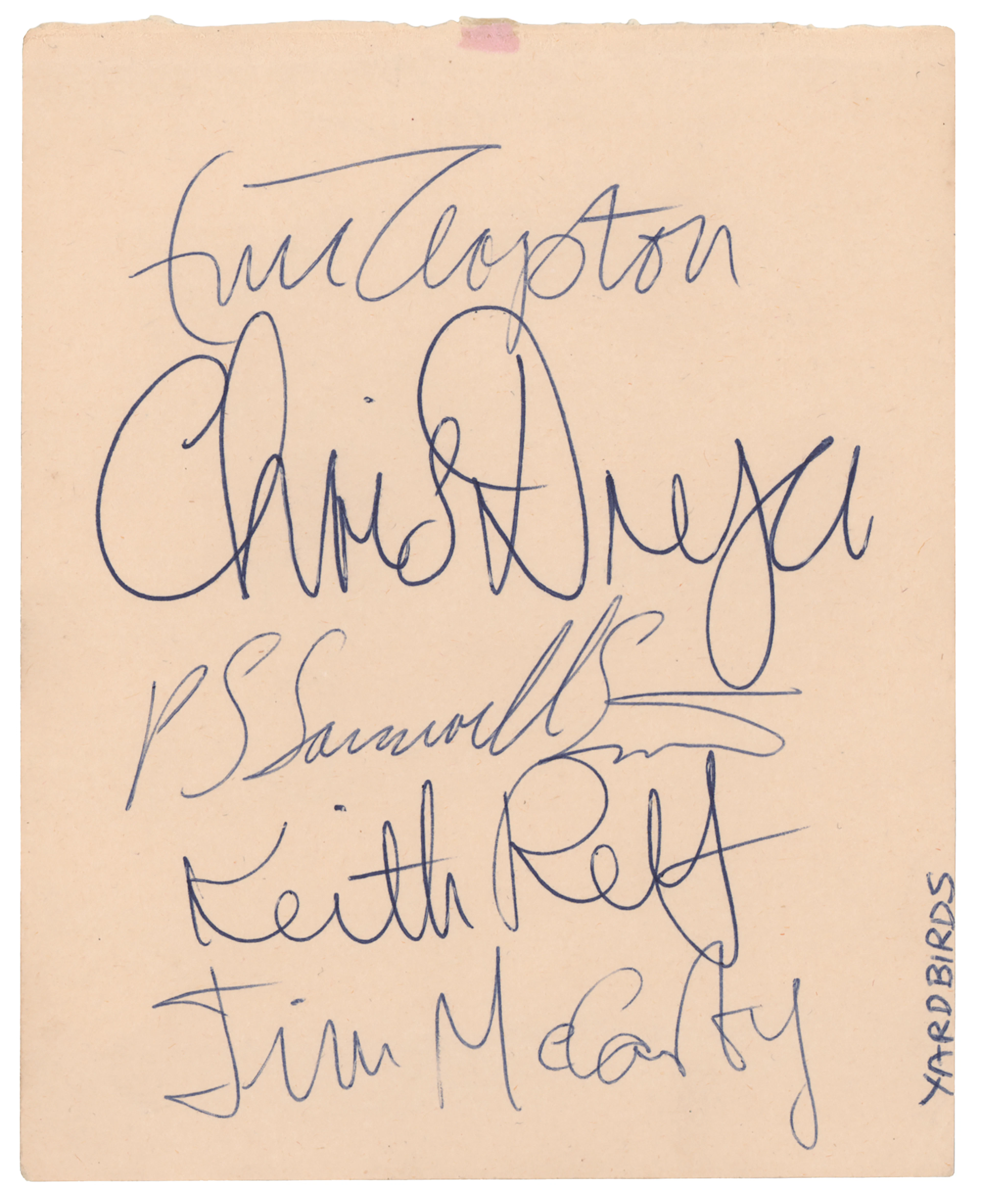 Yardbirds Signatures with Eric Clapton