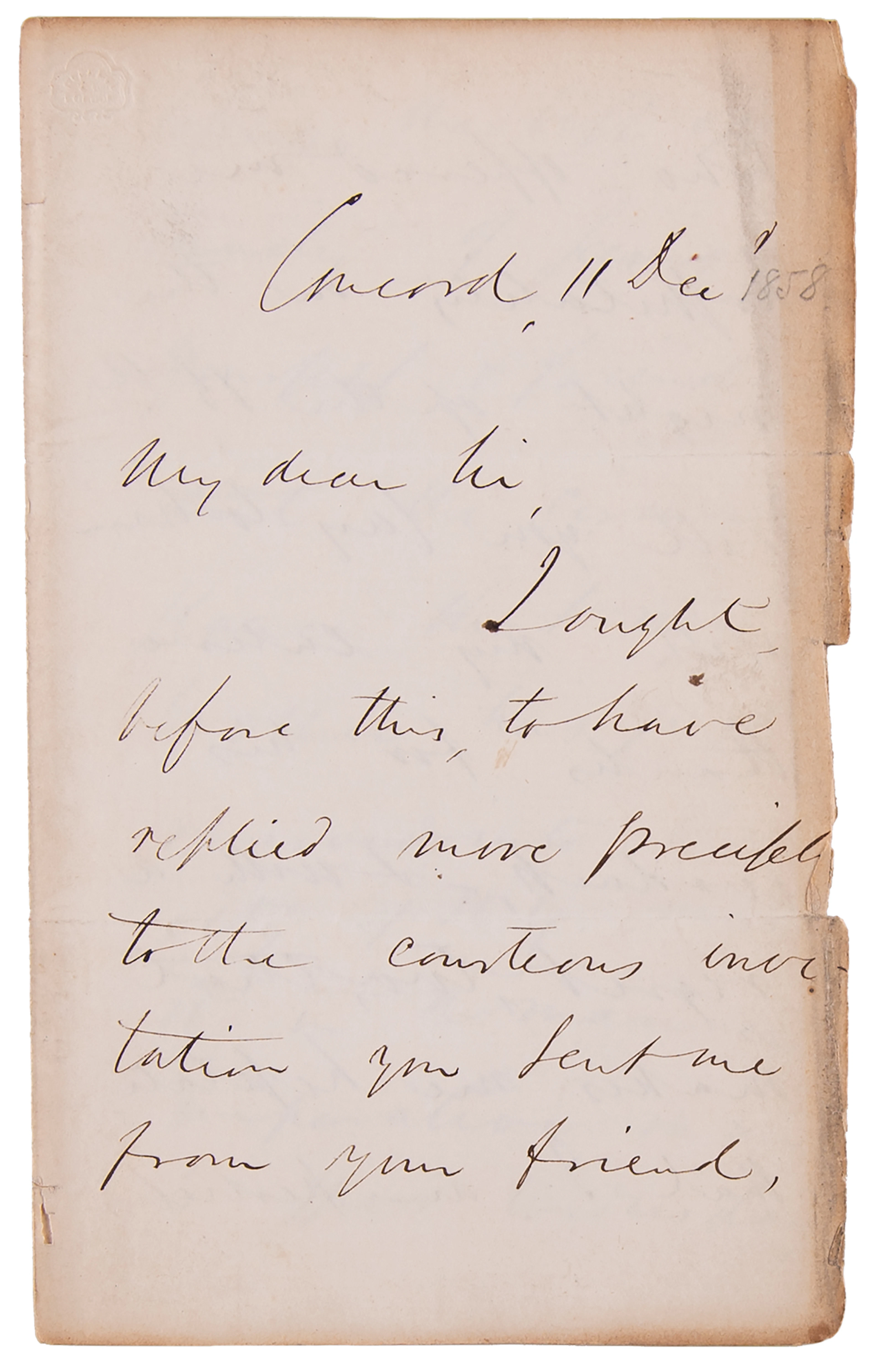 Ralph Waldo Emerson Autograph Letter Signed