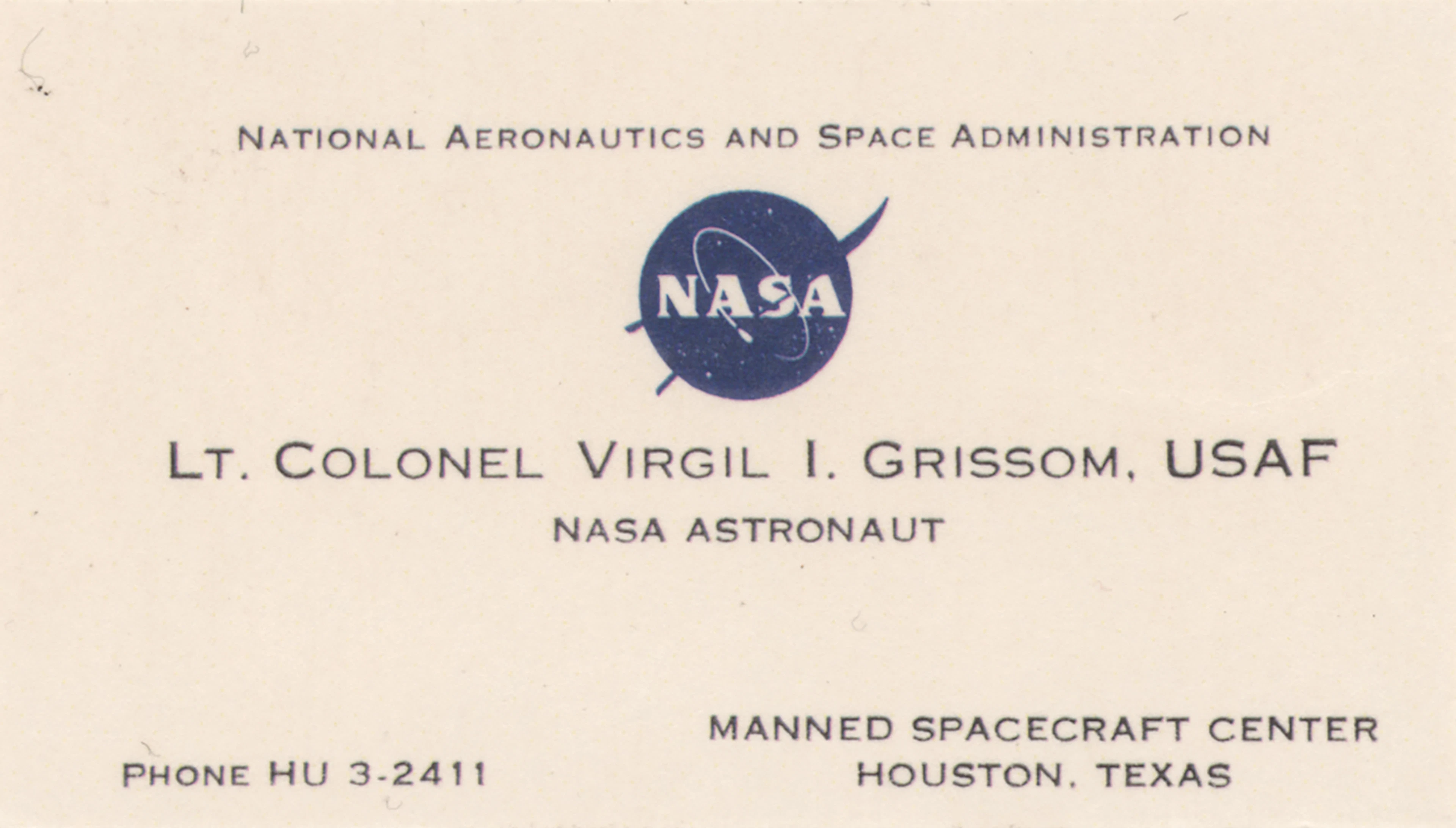 Gus Grissom NASA Business Card