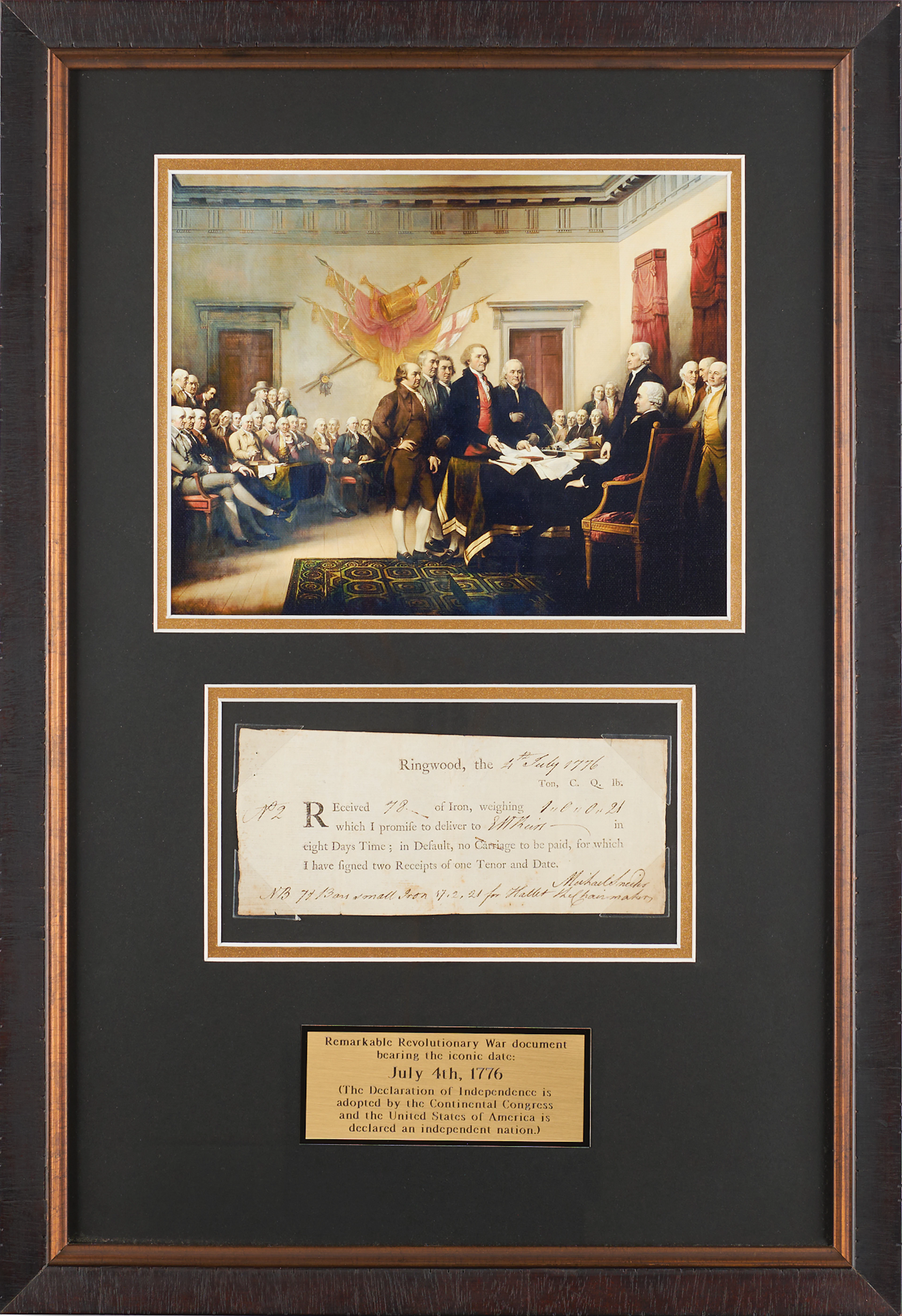 Revolutionary War: Receipt Issued from New Jersey's Ringwood Ironworks
