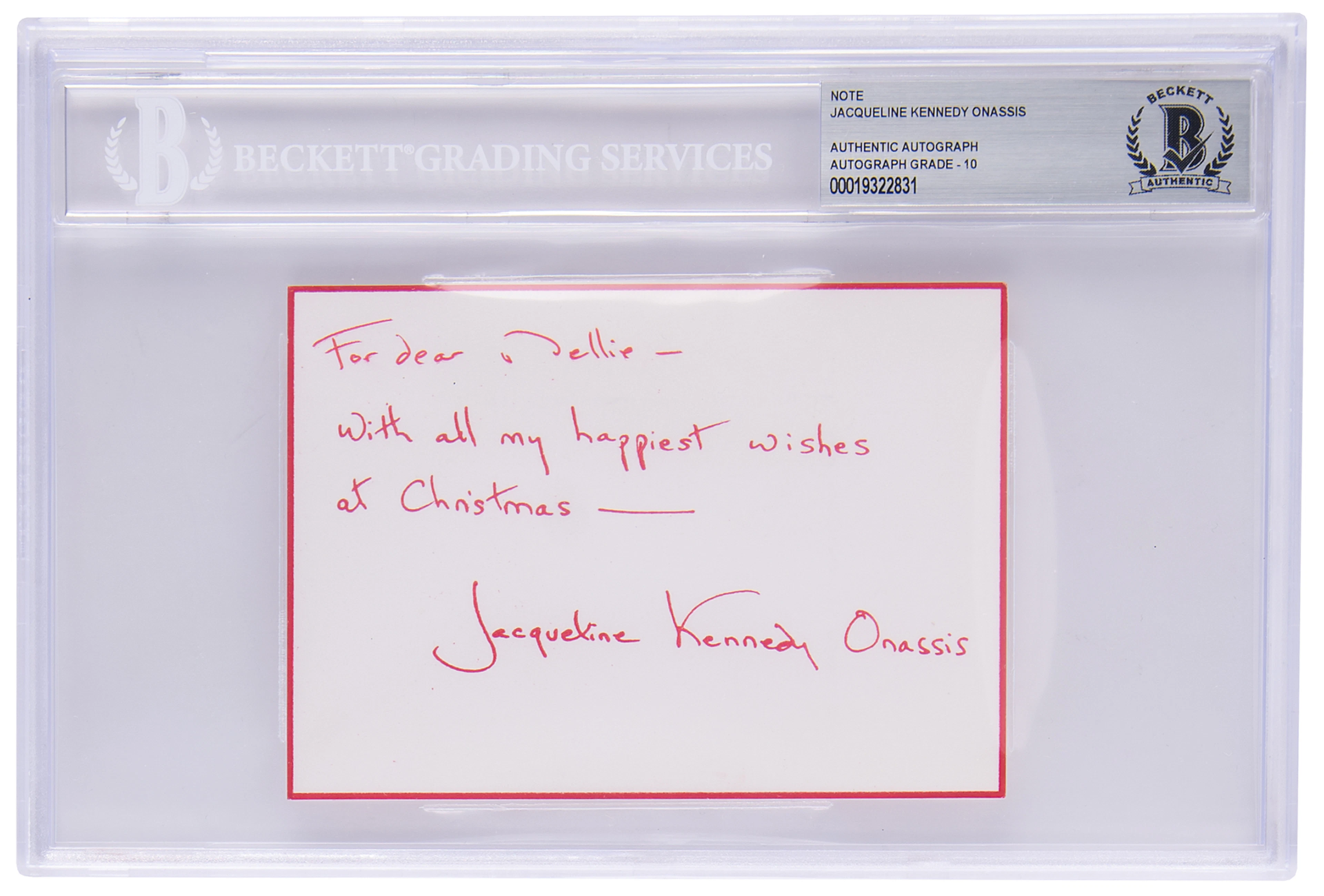 Jacqueline Kennedy Autograph Note Signed - BAS 10