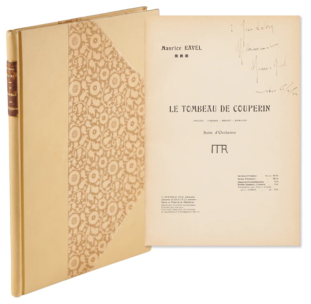 Maurice Ravel Signed ‘Le Tombeau de Couperin’ Orchestral Score (1919