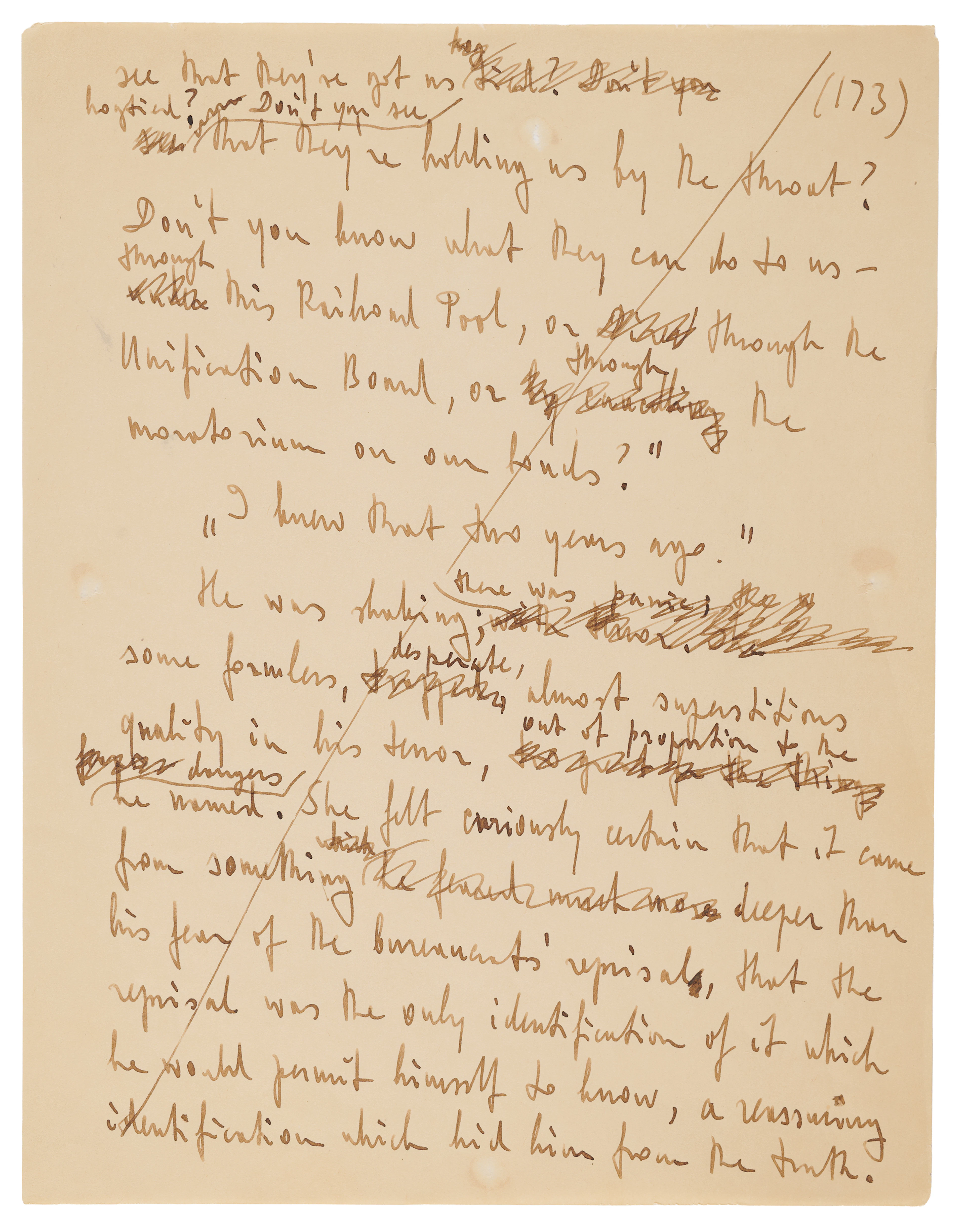 Ayn Rand Handwritten Manuscript Page from a Working Draft of Atlas Shrugged