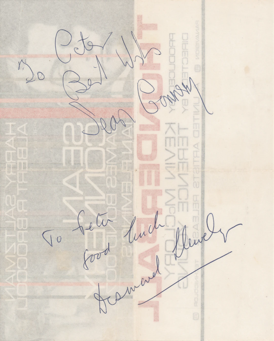 James Bond: Sean Connery and Desmond Llewelyn Signatures