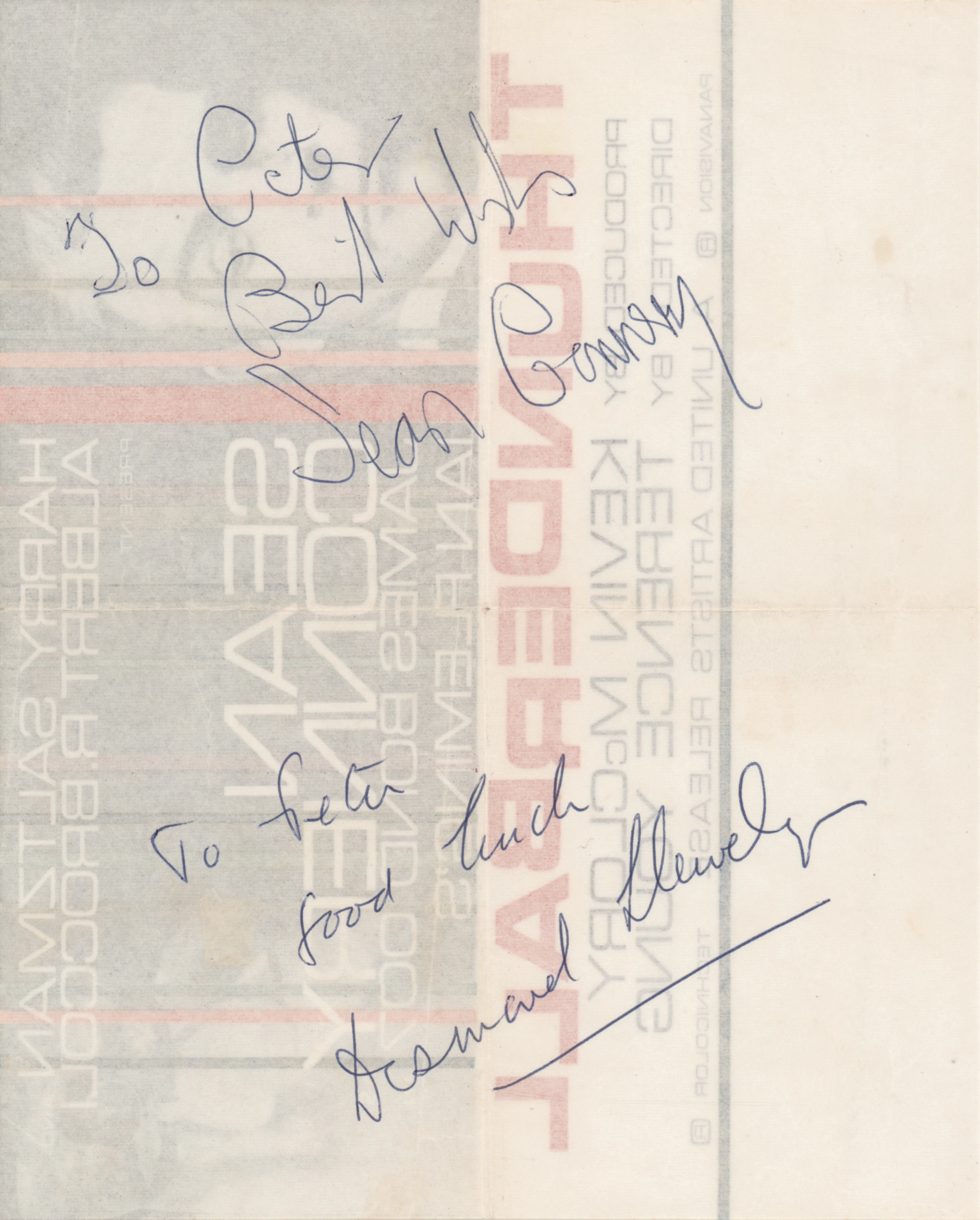James Bond: Sean Connery and Desmond Llewelyn Signatures