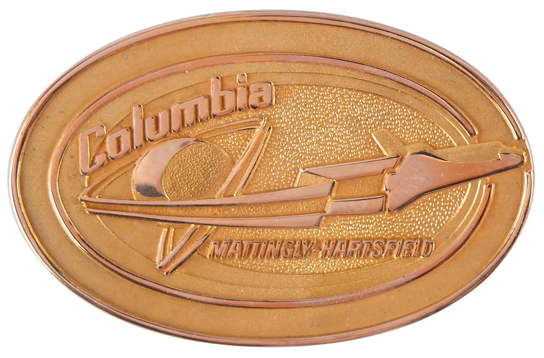 STS-4 Unflown Gold Robbins Medallion - From the Personal Collection