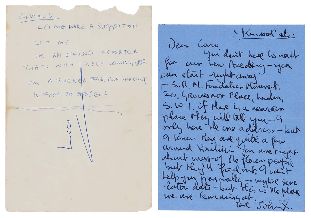 John Lennon Autograph Letter Signed on Transcendental Meditation and