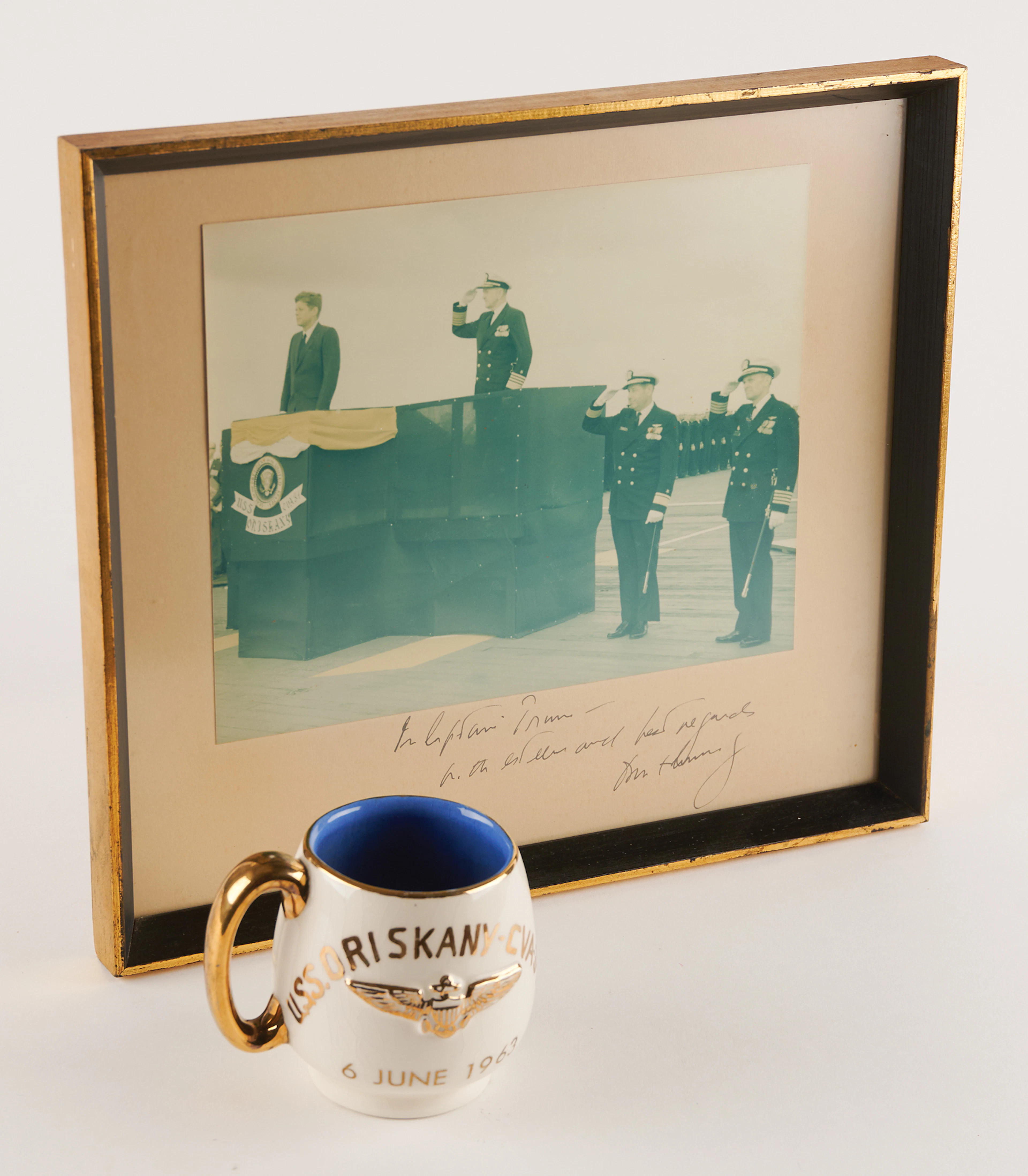 John F. Kennedy Signed ‘USS Oriskany’ Photograph as President, with