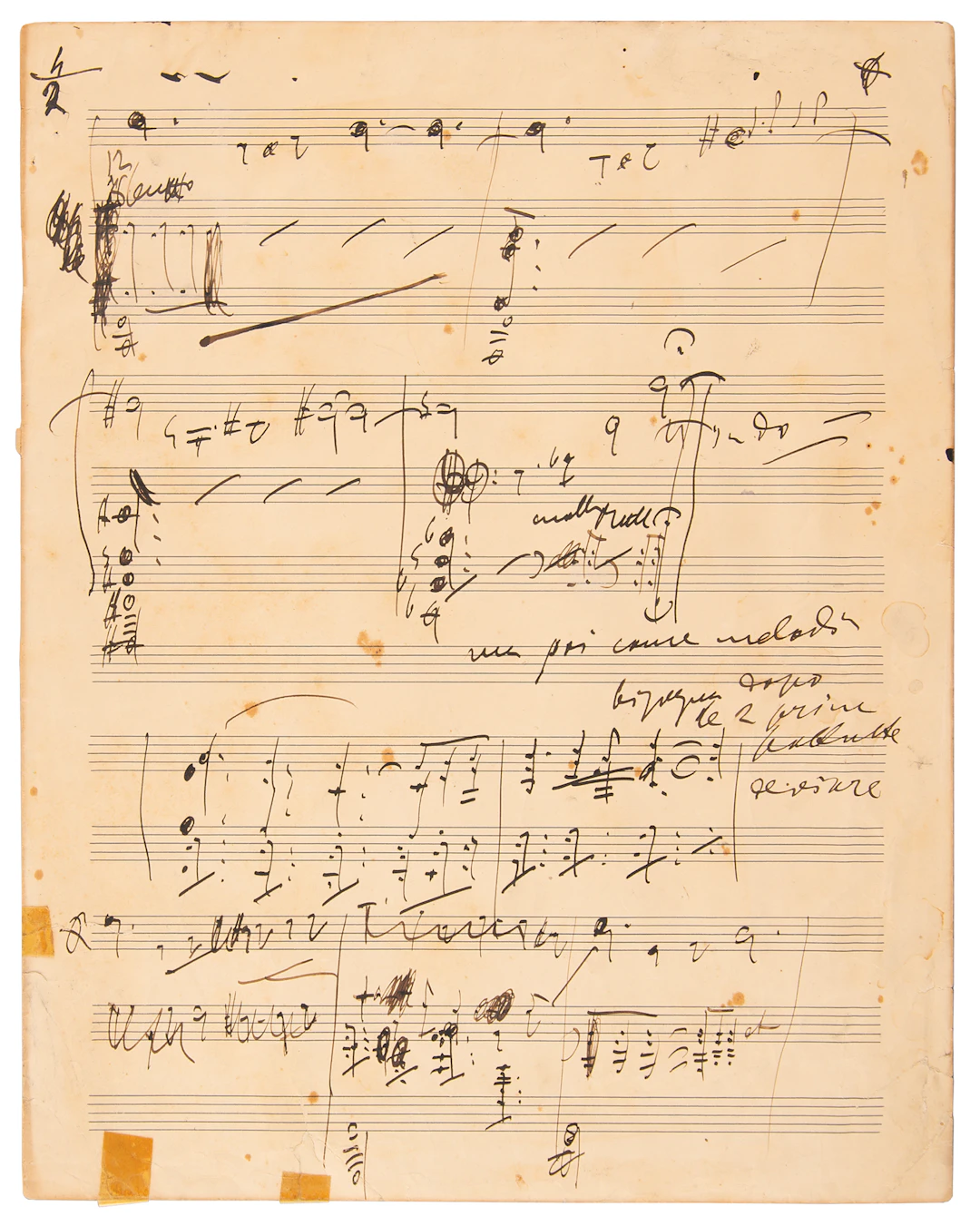 Giacomo Puccini Autograph Musical Manuscript from 'La fanciulla del West'