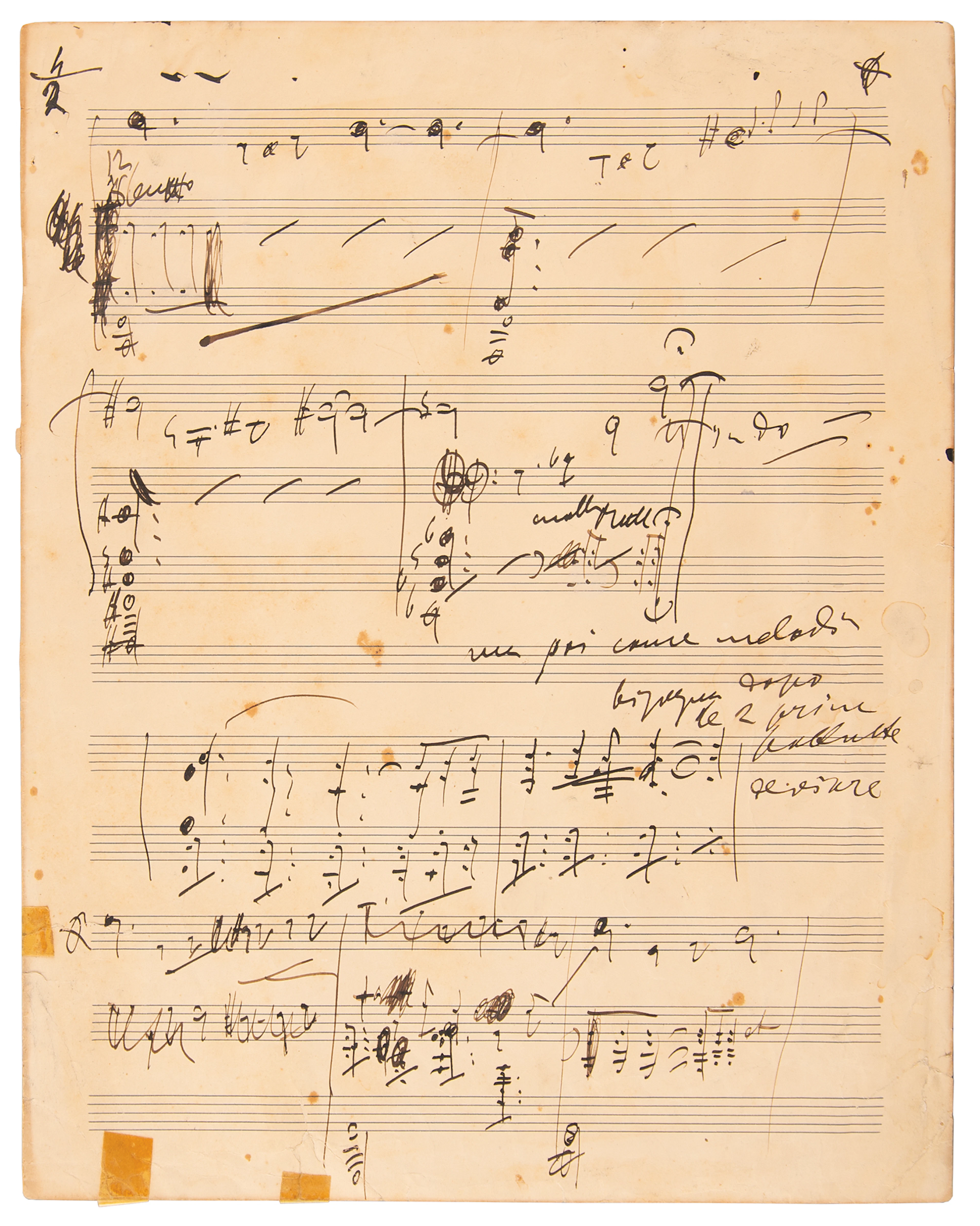 Giacomo Puccini Autograph Musical Manuscript from 'La fanciulla del West'