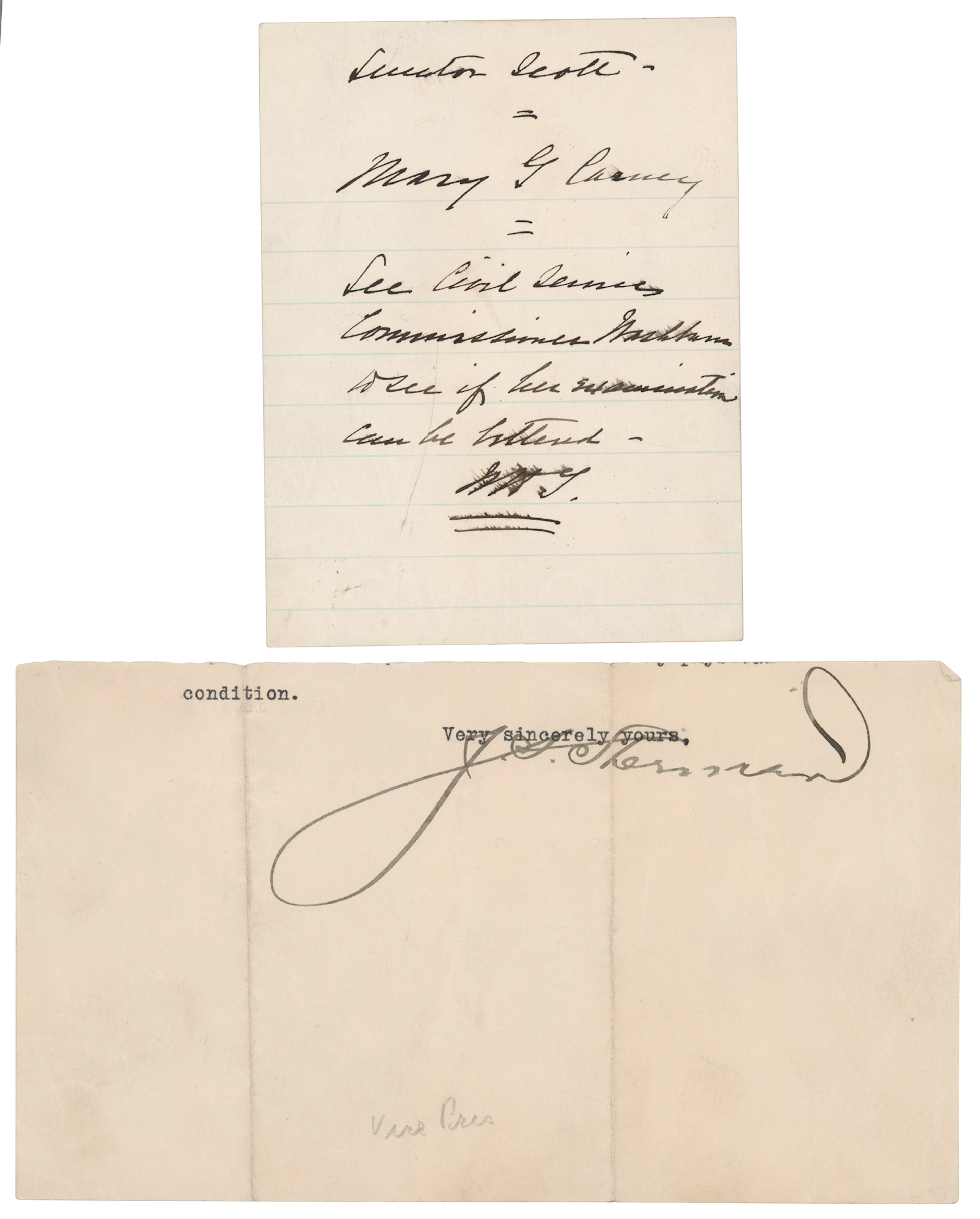 William H. Taft and James S. Sherman (2) Autographs