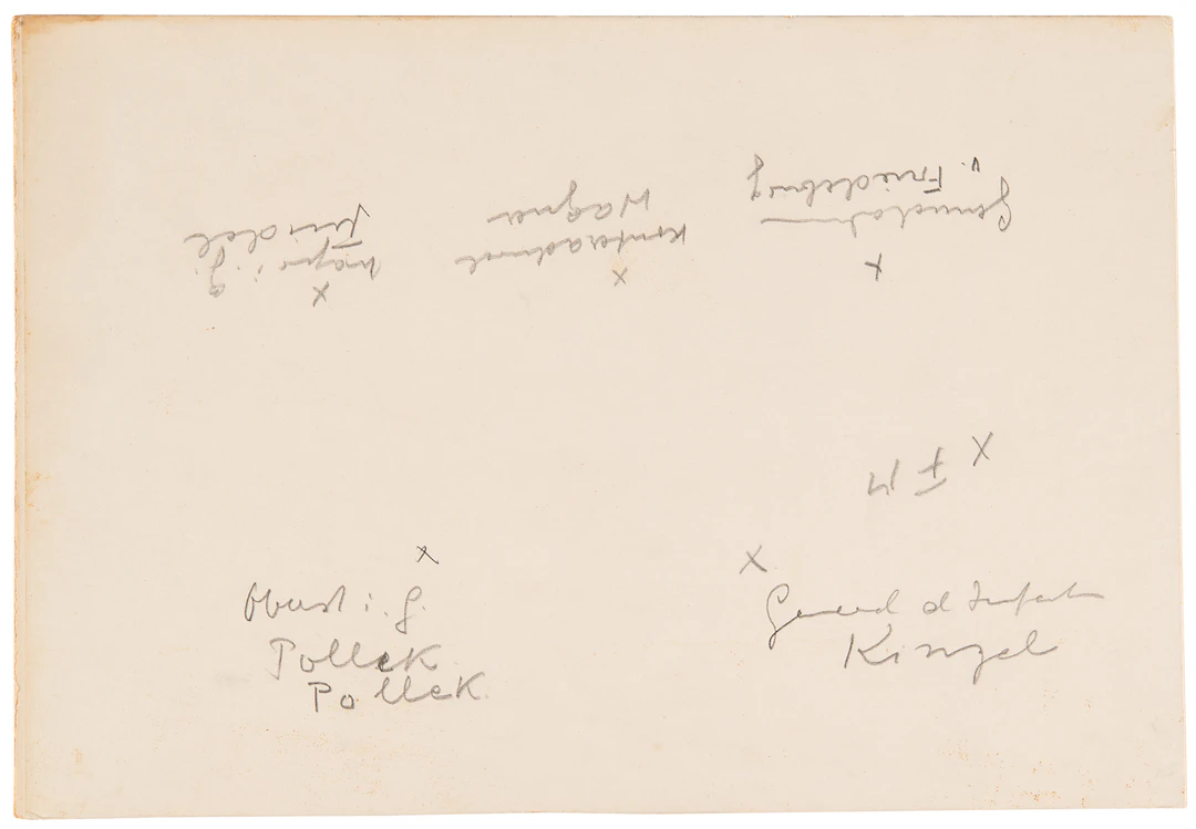 Hans-Georg von Friedeburg Hand-Drawn Seating Chart for the German