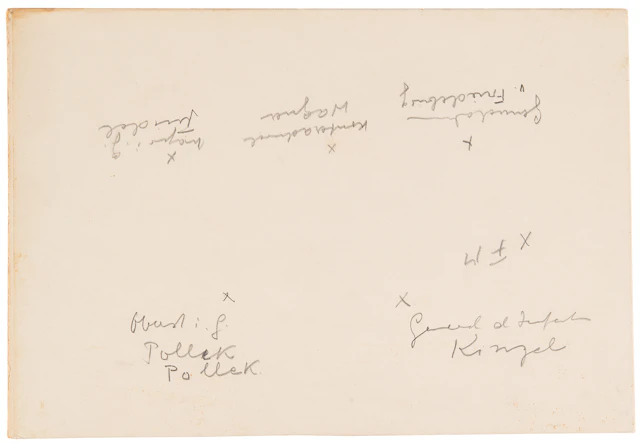 Hans-Georg von Friedeburg Hand-Drawn Seating Chart for the German