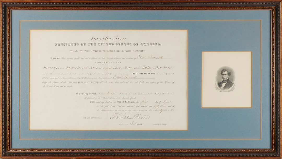Franklin Pierce Document Signed as President