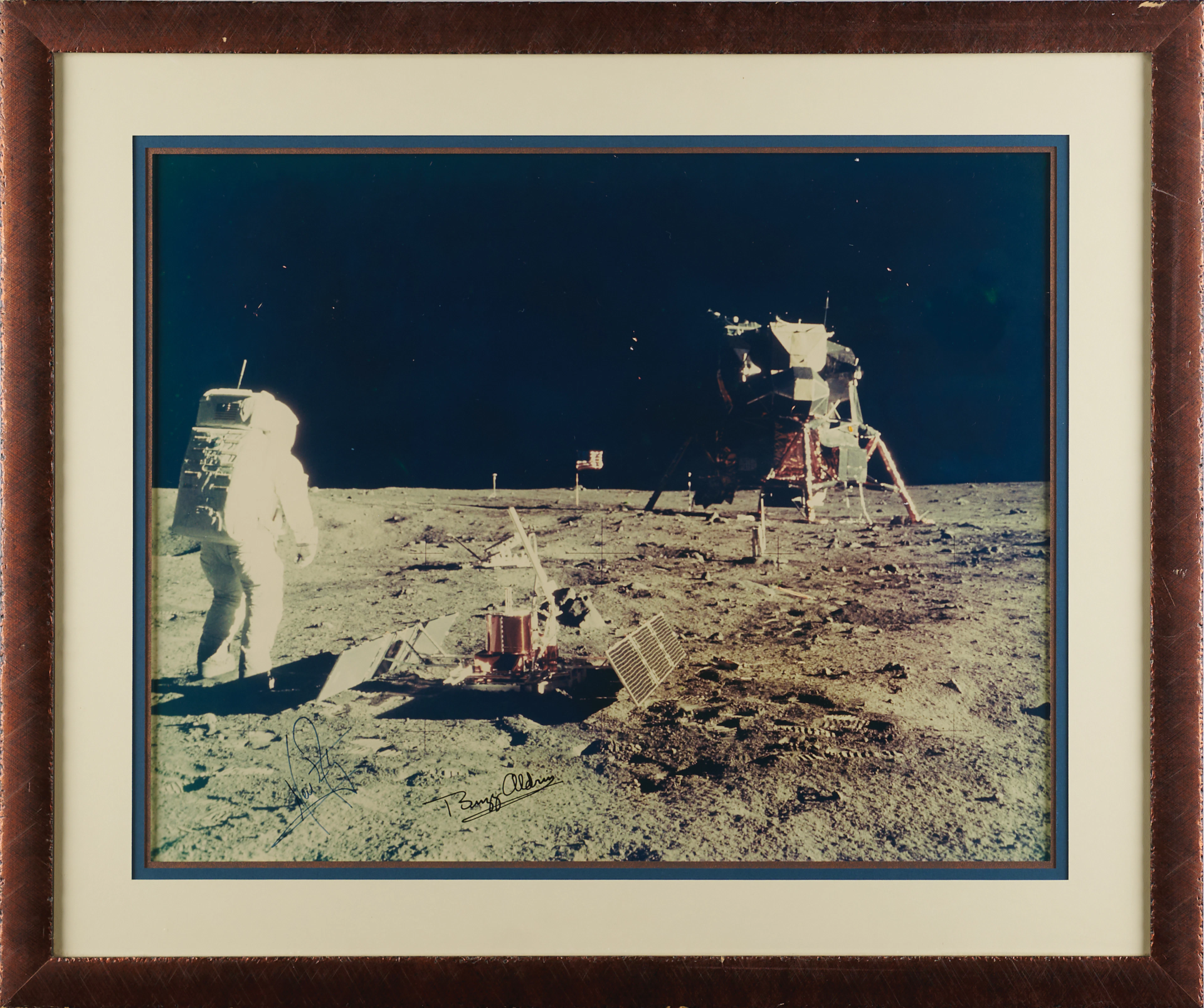 Neil Armstrong and Buzz Aldrin Signed Oversized Photograph