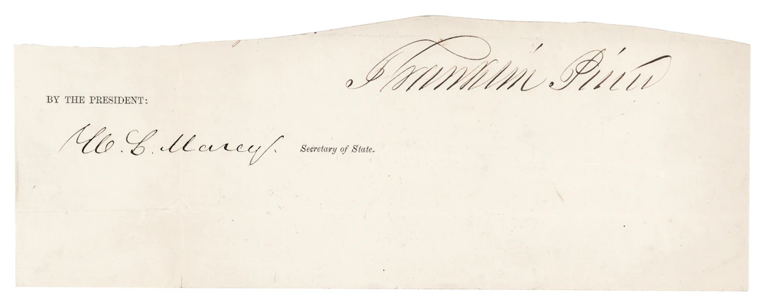 Franklin Pierce Signature as President