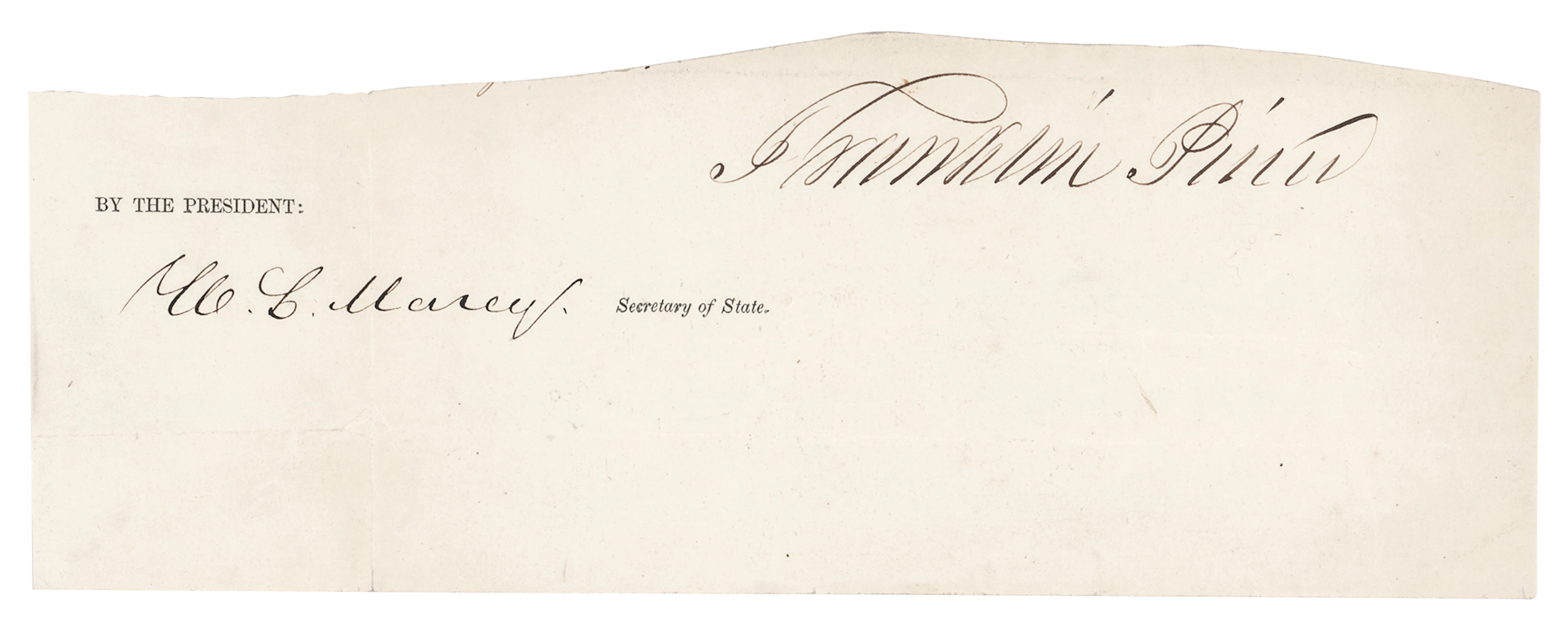 Franklin Pierce Signature as President