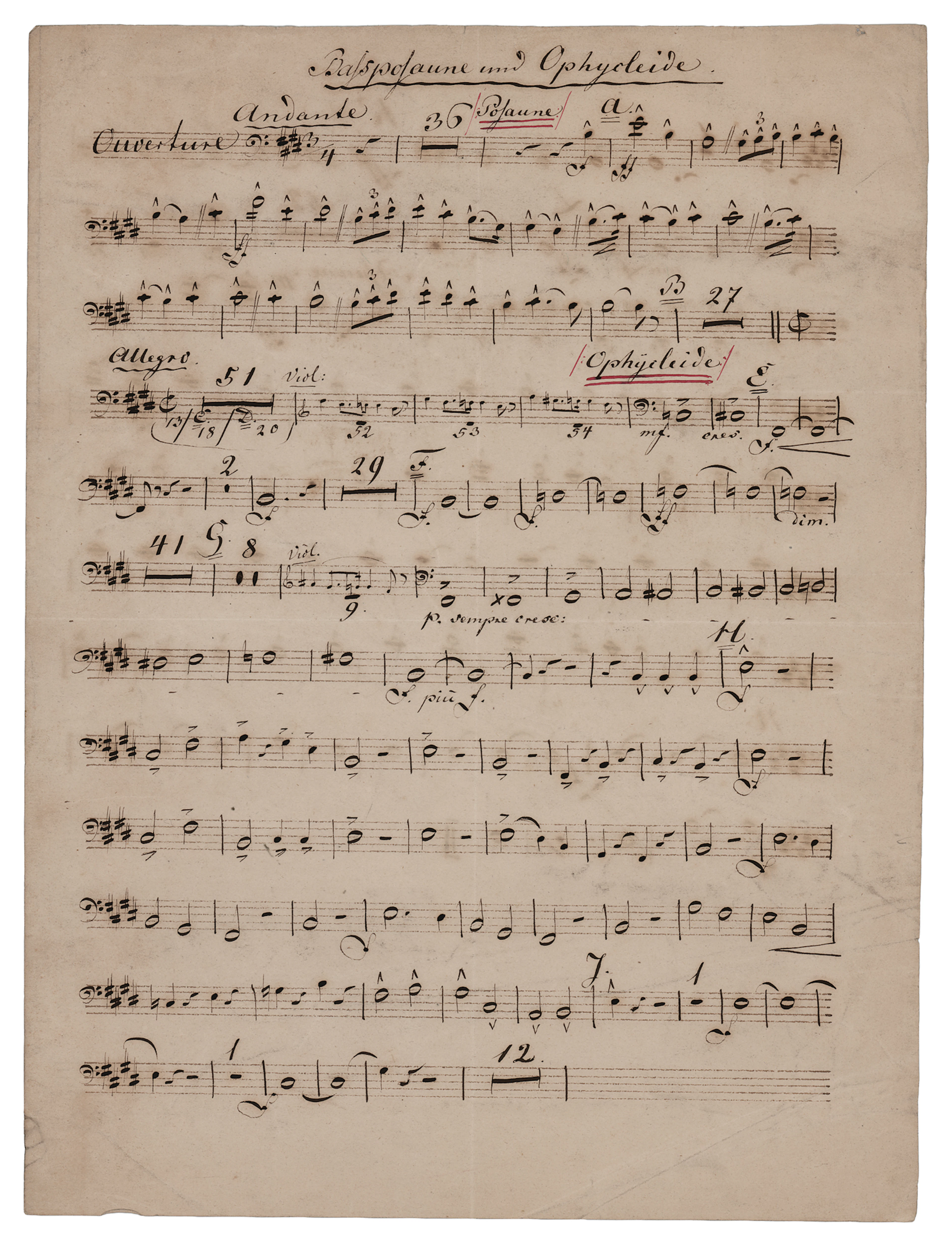 [Richard Wagner] Musical Manuscript from the Overture to Tannhauser