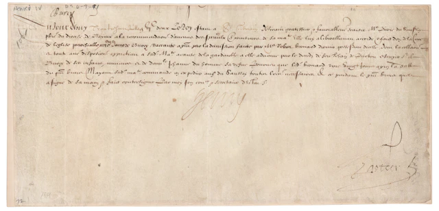 King Henry IV Document Signed During the French Wars of Religion (1591)
