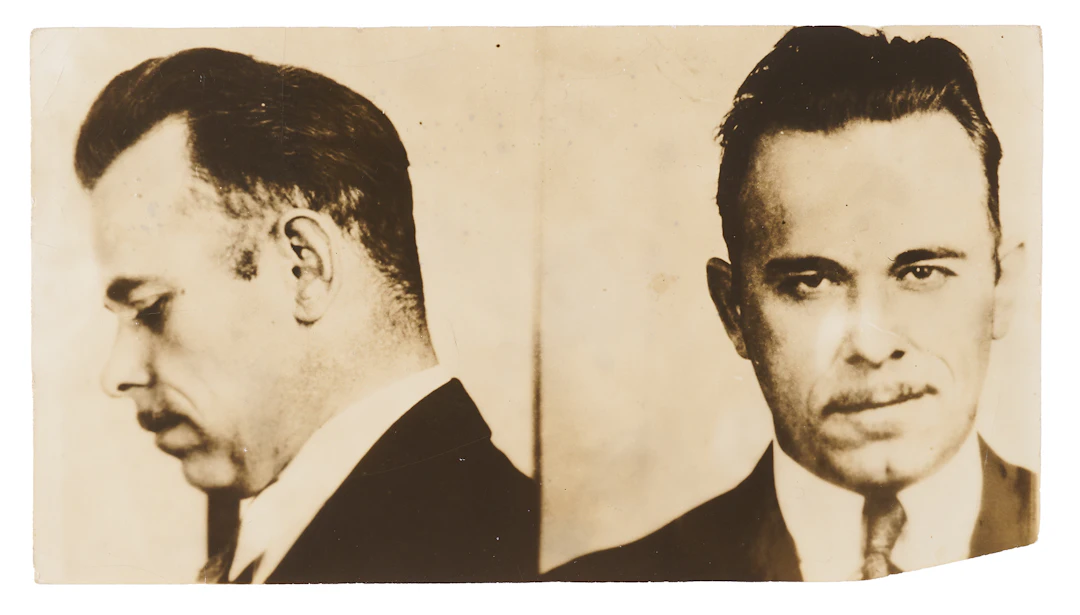 John Dillinger Original Mug Shot Photograph - "Wanted.. Murder.. Bank