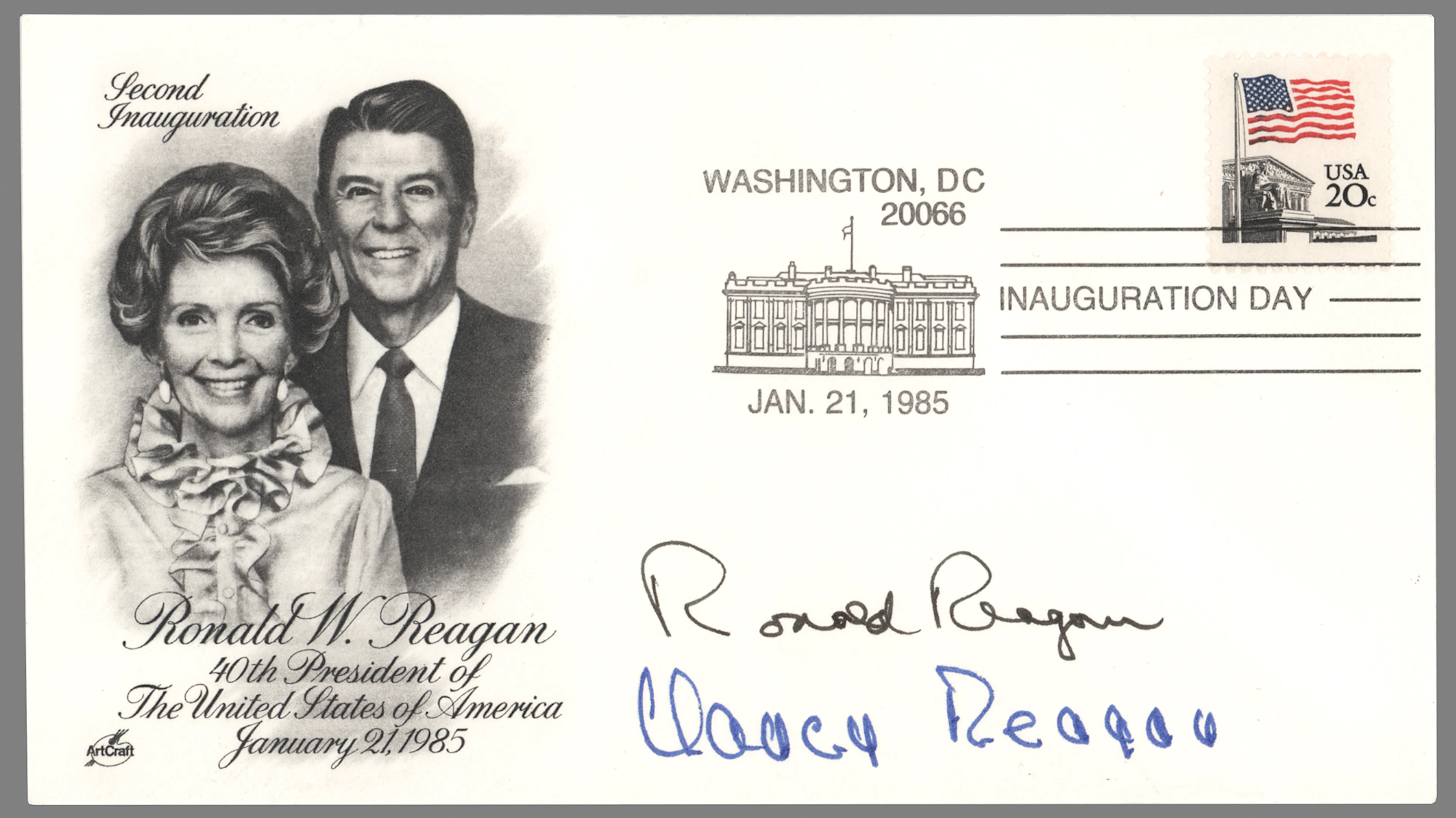Ronald and Nancy Reagan Signed Inauguration Day Cover