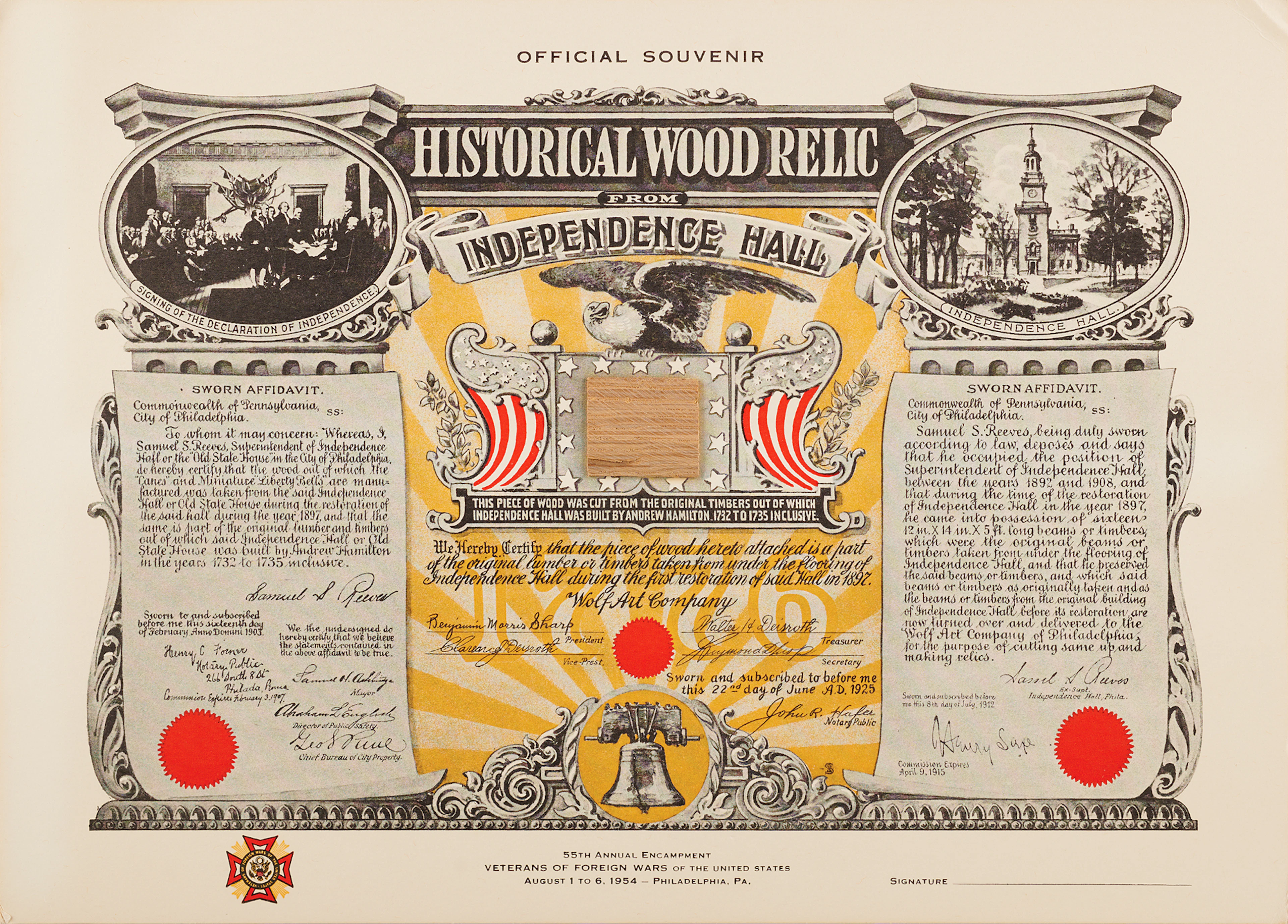 Independence Hall Wood Relic