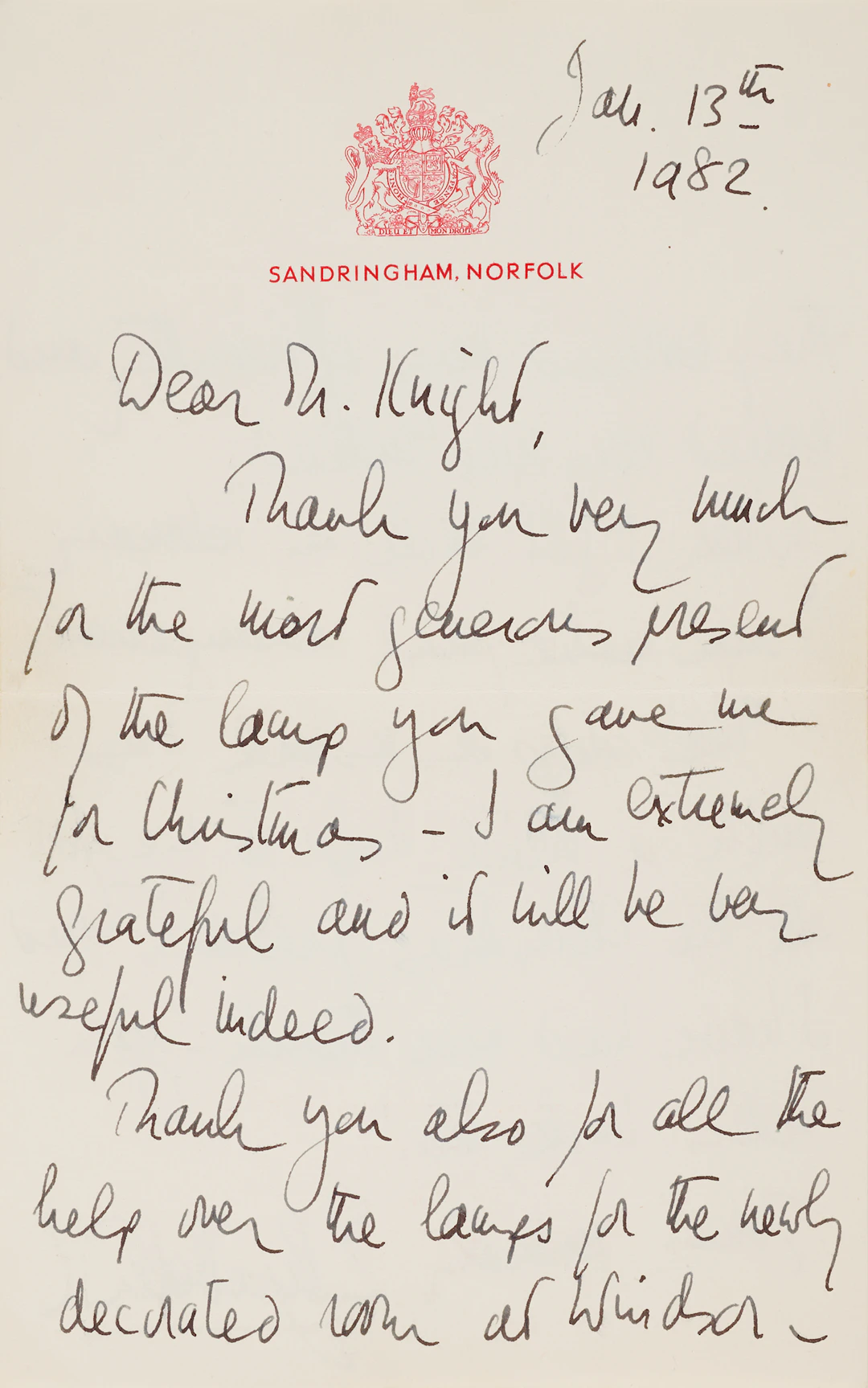 Queen Elizabeth II Autograph Letter Signed