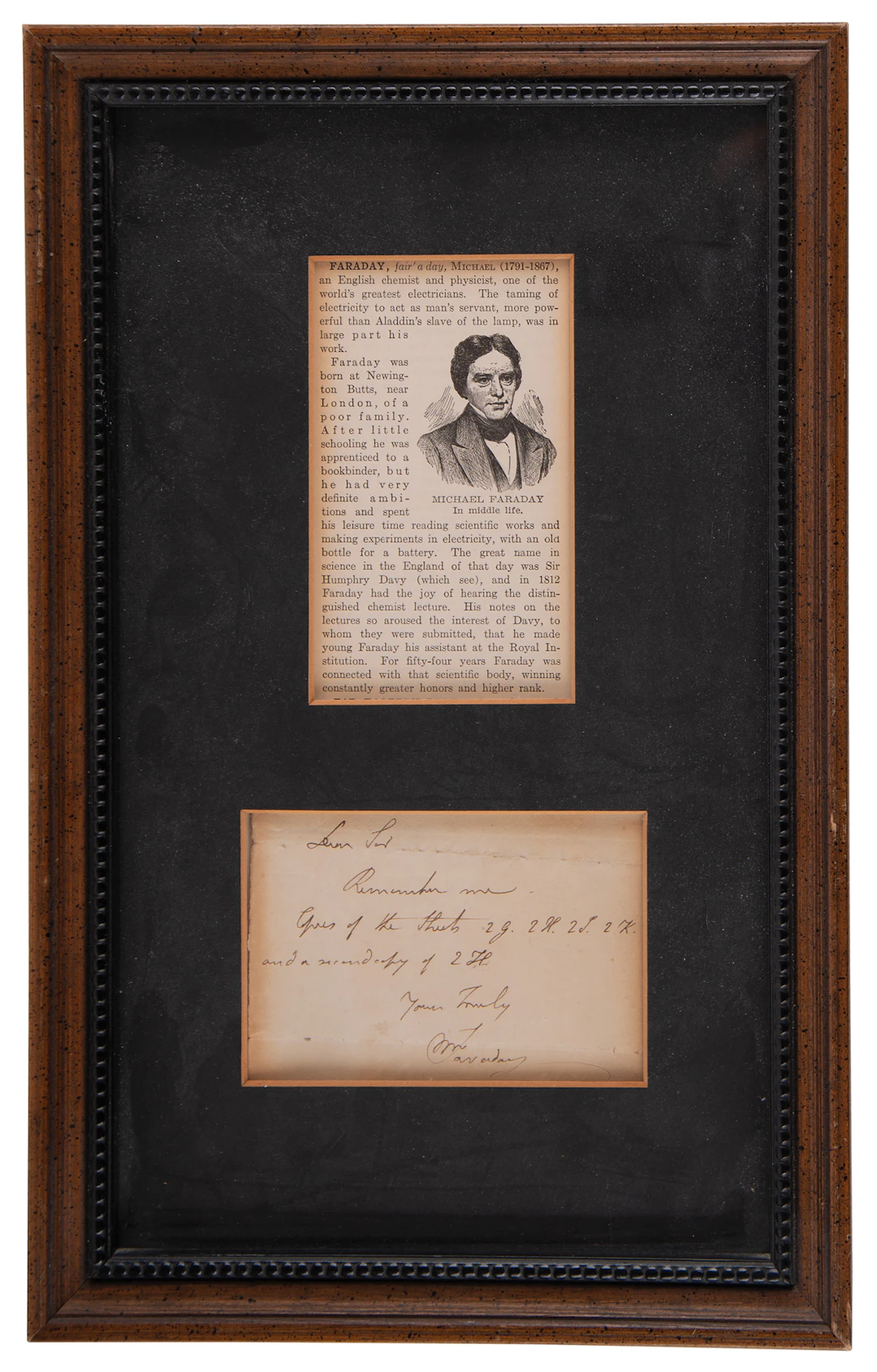 Michael Faraday Autograph Note Signed