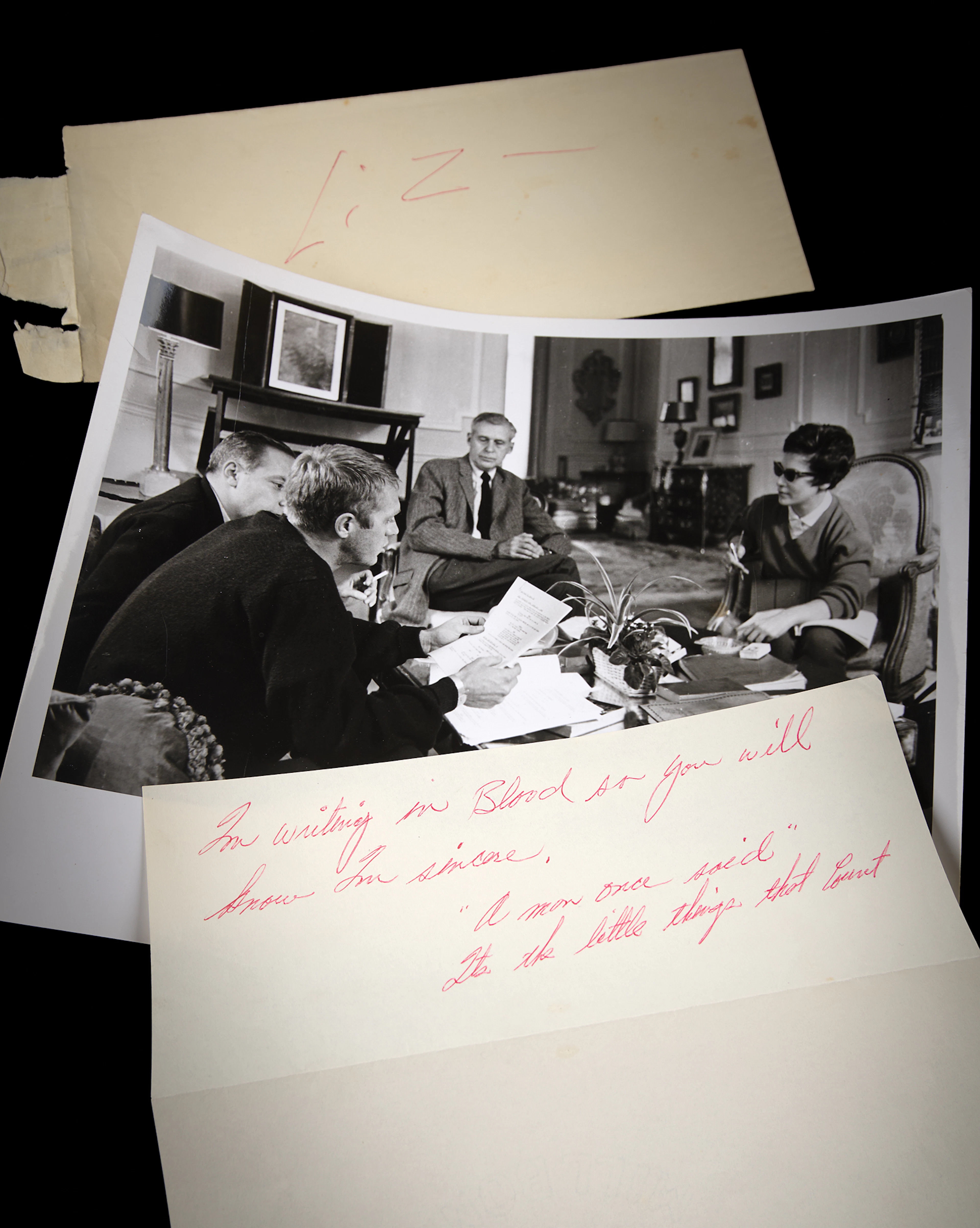 Steve McQueen Handwritten Note to His Personal from the Set of The