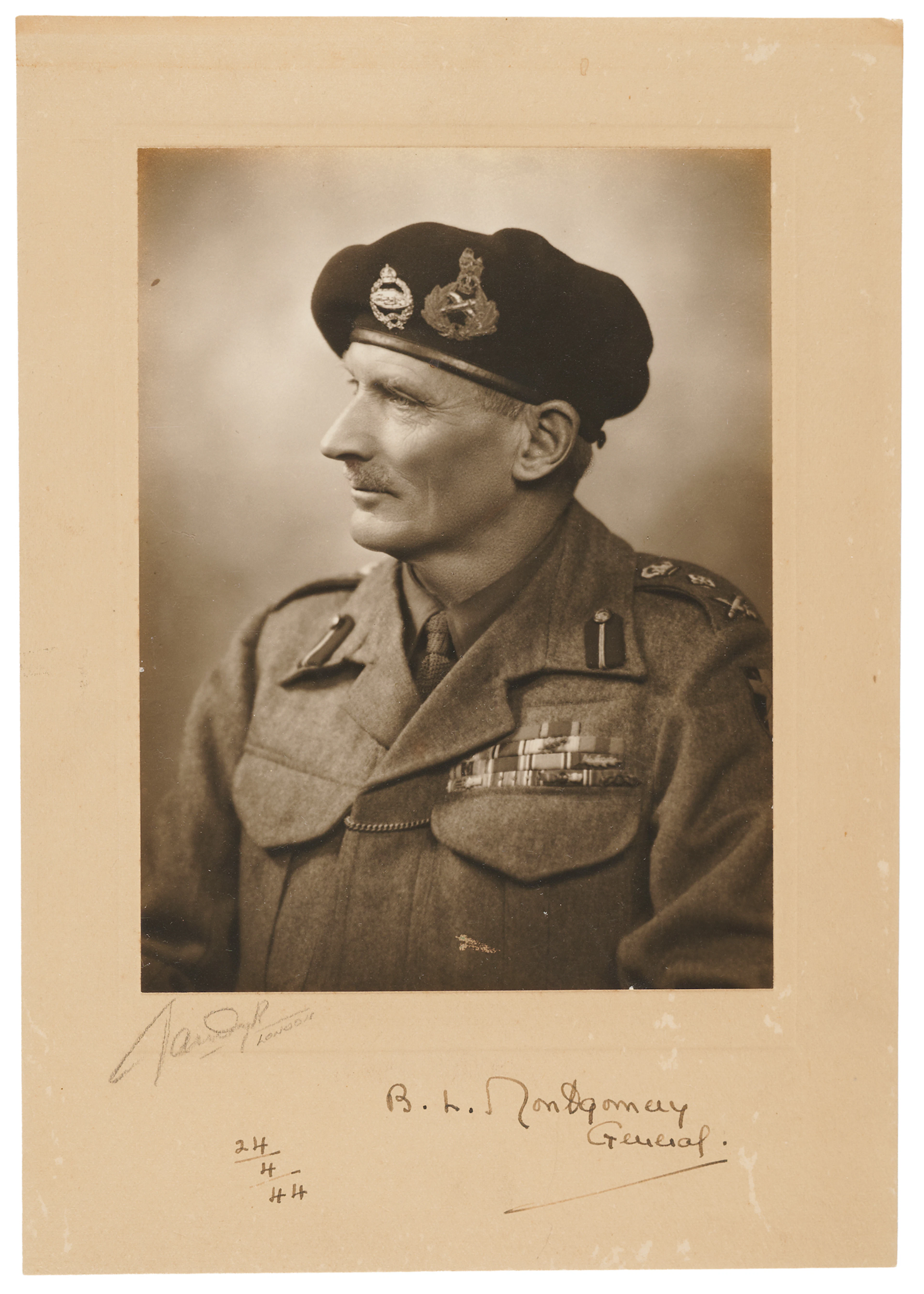 Montgomery of Alamein World War II-Dated Signed Photograph - Pre-D-Day