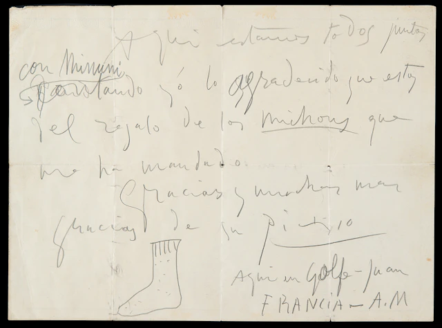 Pablo Picasso Autograph Letter Signed with Sketch