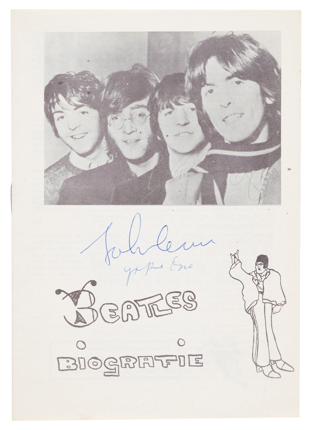Beatles: John Lennon and Yoko Ono Signed Dutch Beatles Fan Club Magazine