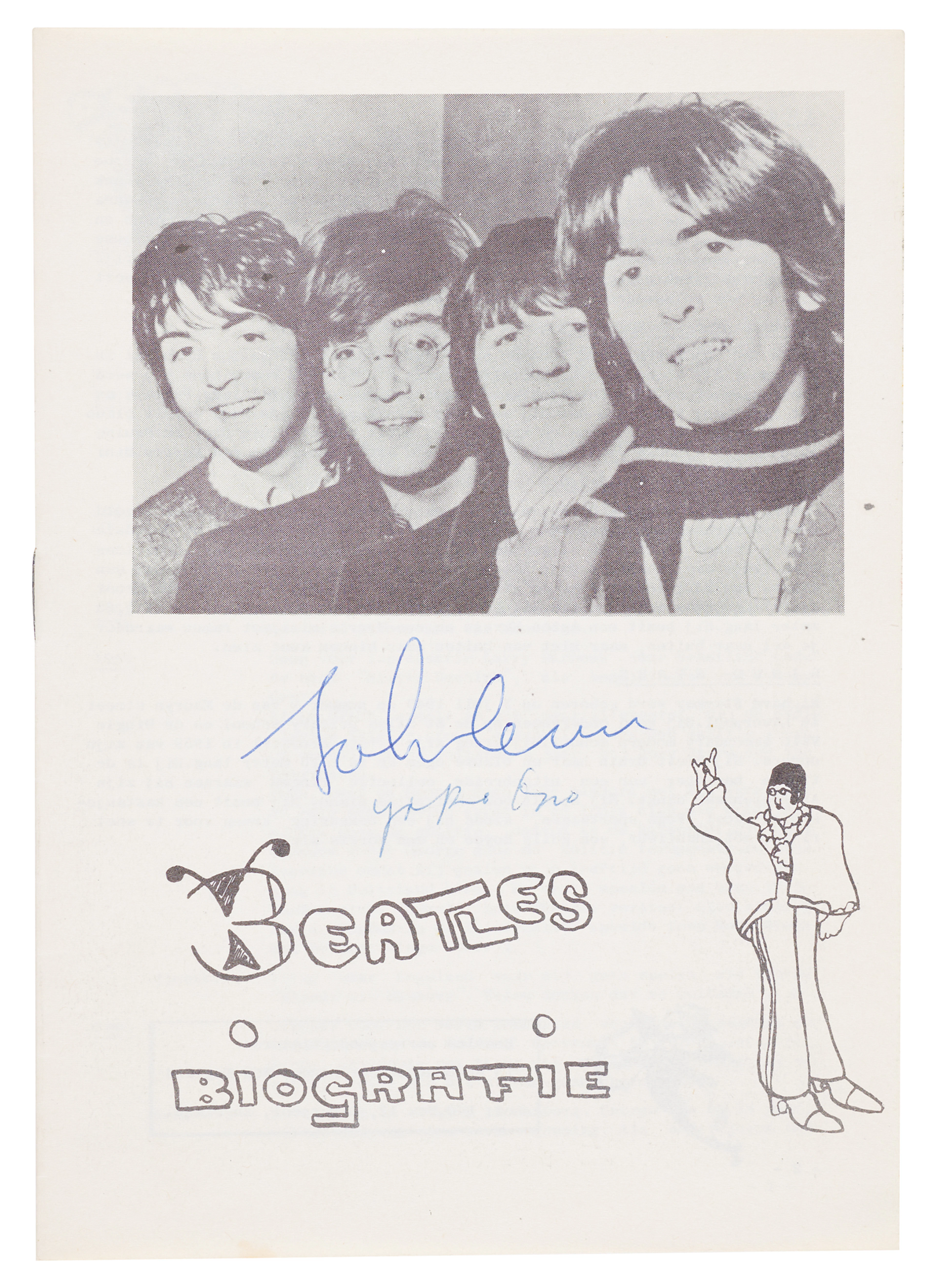 Beatles: John Lennon and Yoko Ono Signed Dutch Beatles Fan Club Magazine